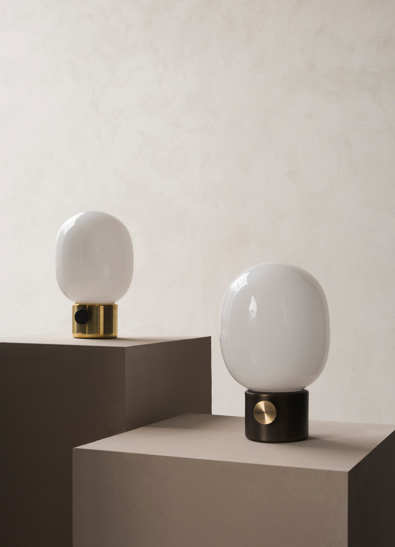 Tischlampe JWDA roter Travertin