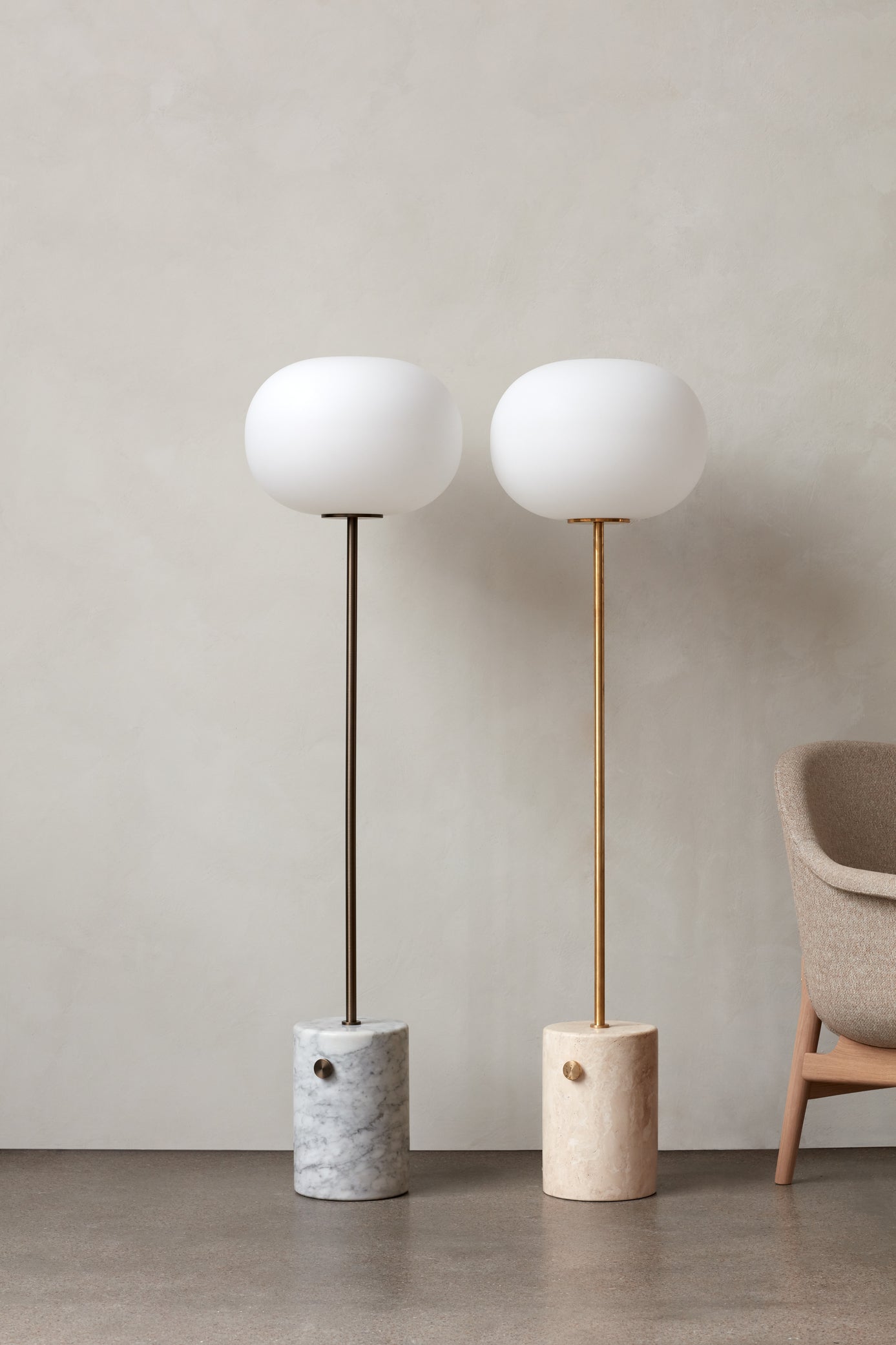 JWDA Floor Lamp Beige Travertine