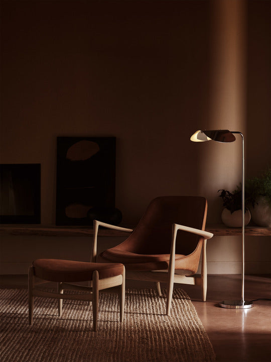 WING floor lamp polished aluminum