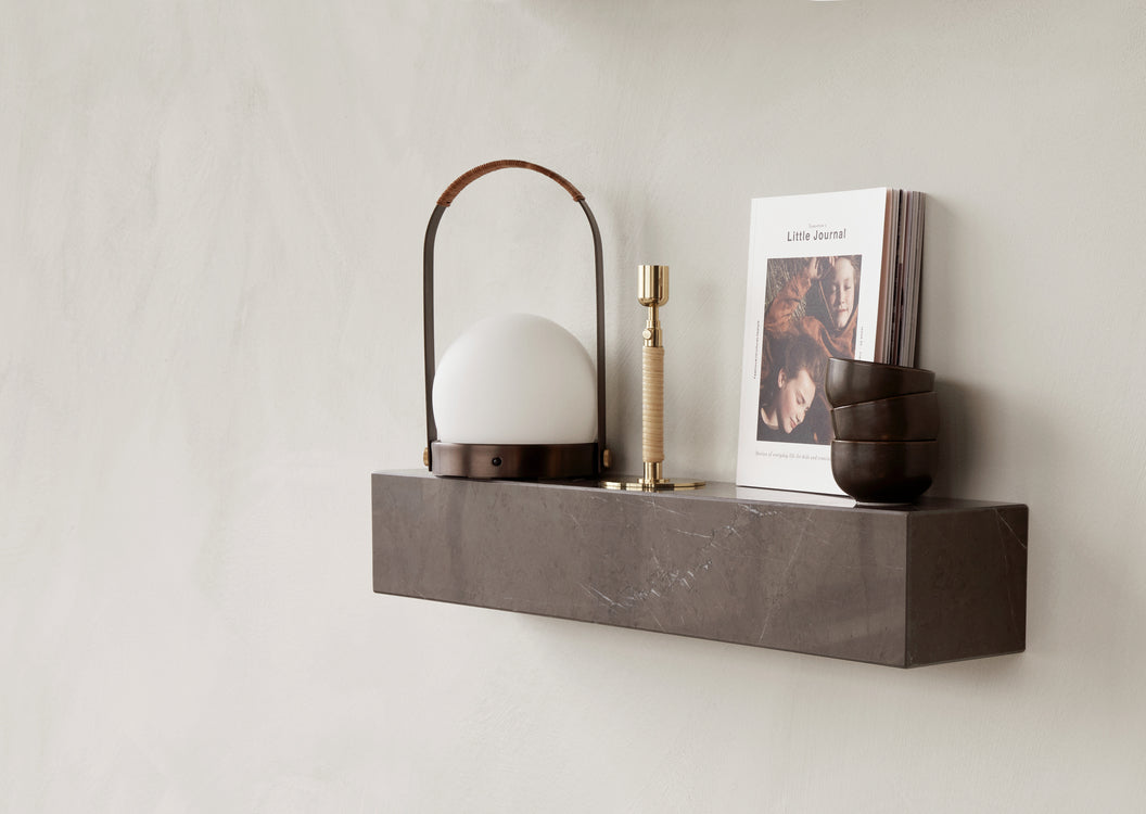 PLINTH Hanging Shelf Brown Marble