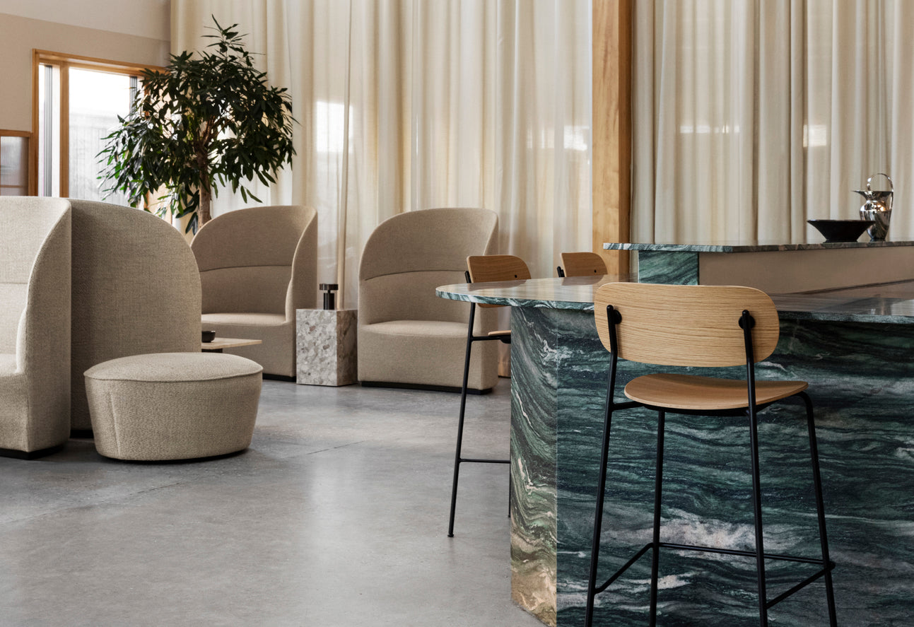 Fotel z wysokim oparciem TEAROOM brązowy