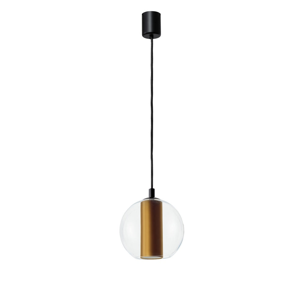 MERIDA pendant lamp in gold with black finish