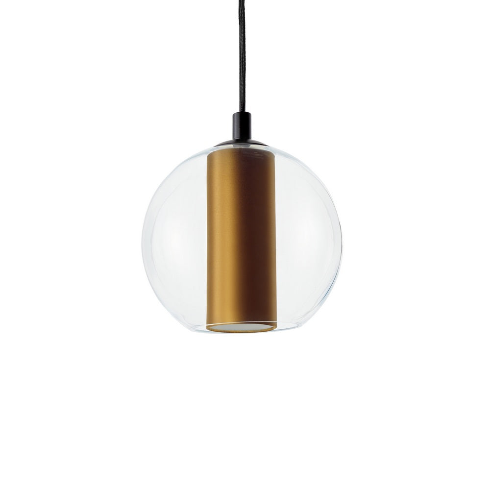 MERIDA pendant lamp in gold with black finish