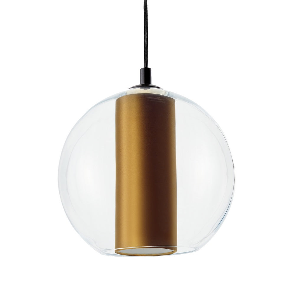 MERIDA pendant lamp in gold with black finish