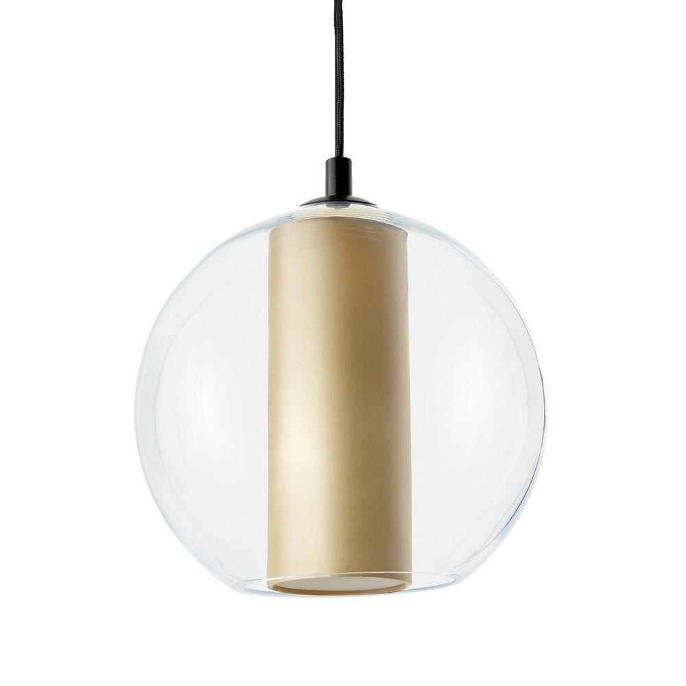 MERIDA pendant lamp in champagne with black finish