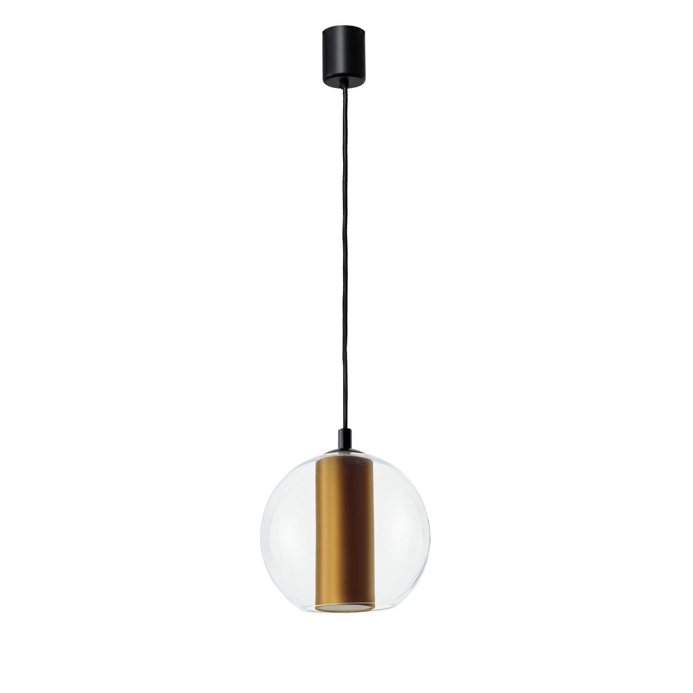 MERIDA pendant lamp in gold with black finish