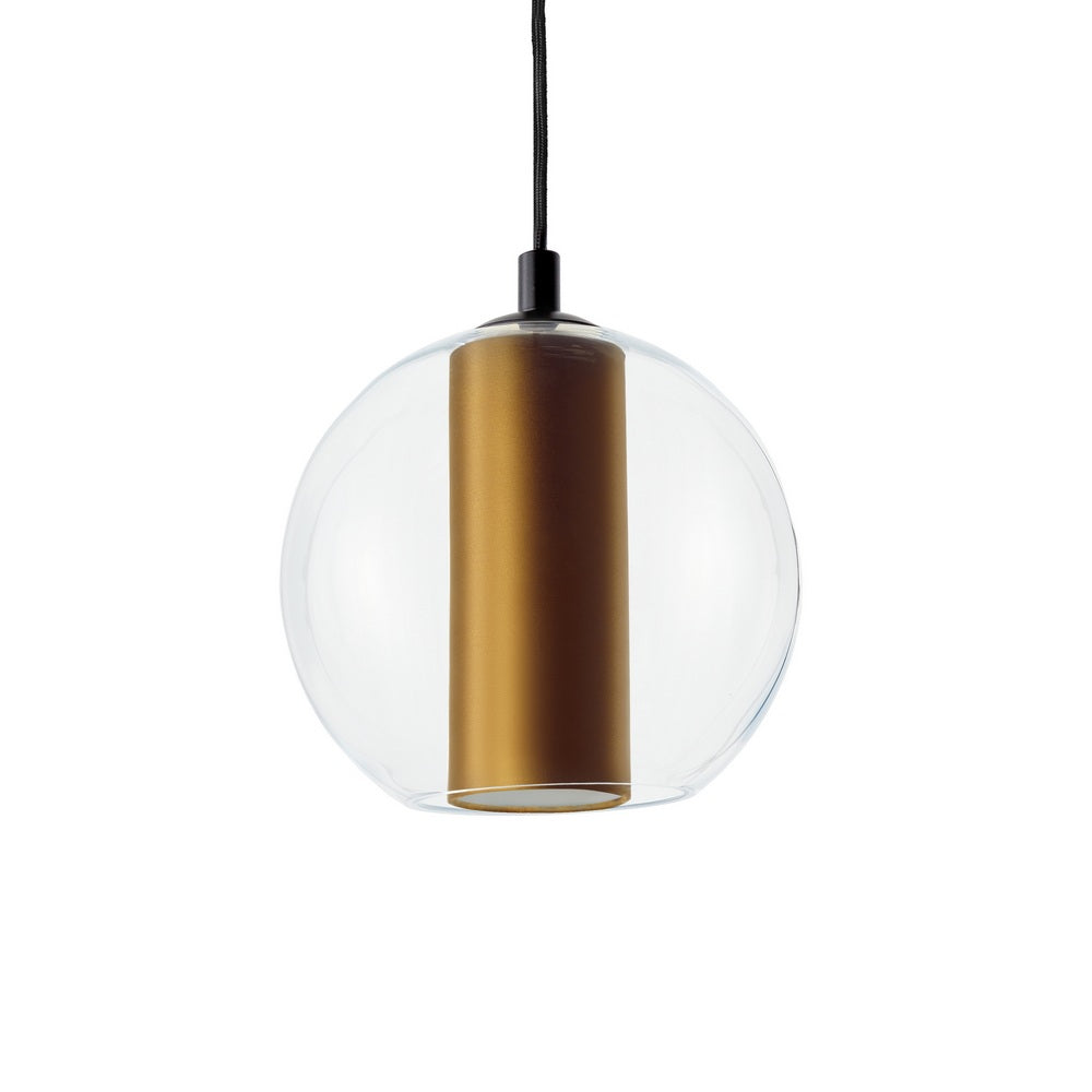 MERIDA pendant lamp in gold with black finish