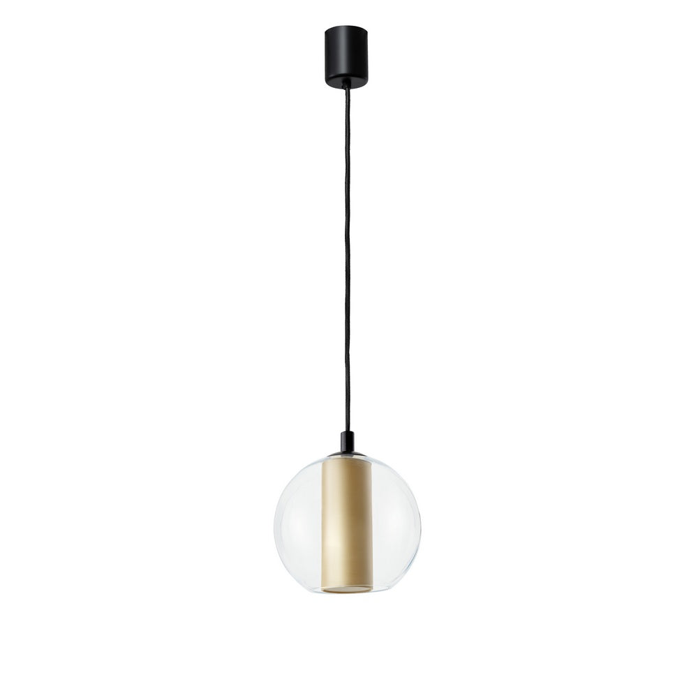 MERIDA pendant lamp in champagne with black finish