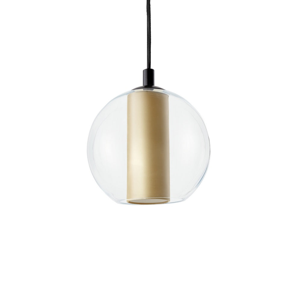 MERIDA pendant lamp in champagne with black finish
