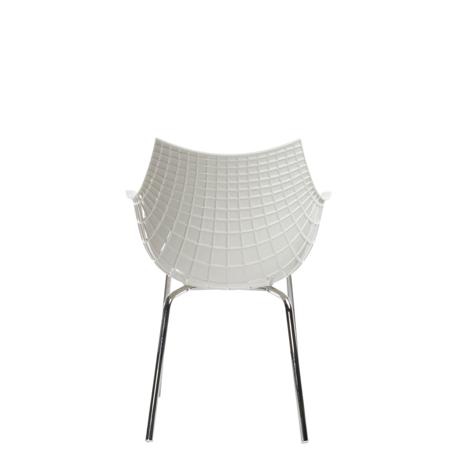 White Meridiana chair with a chrome base