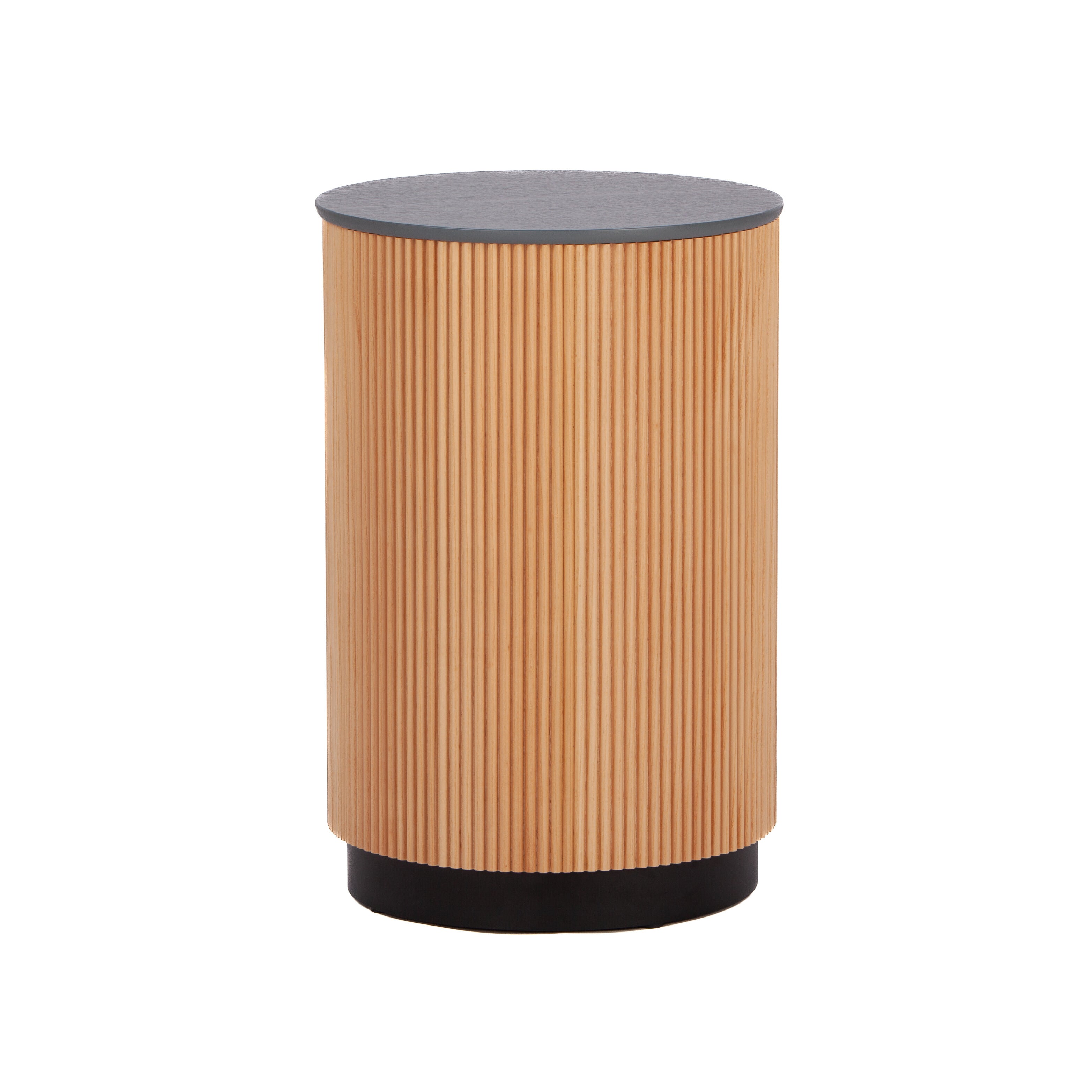 RILL Oak Veneer Coffee Table with Black Top