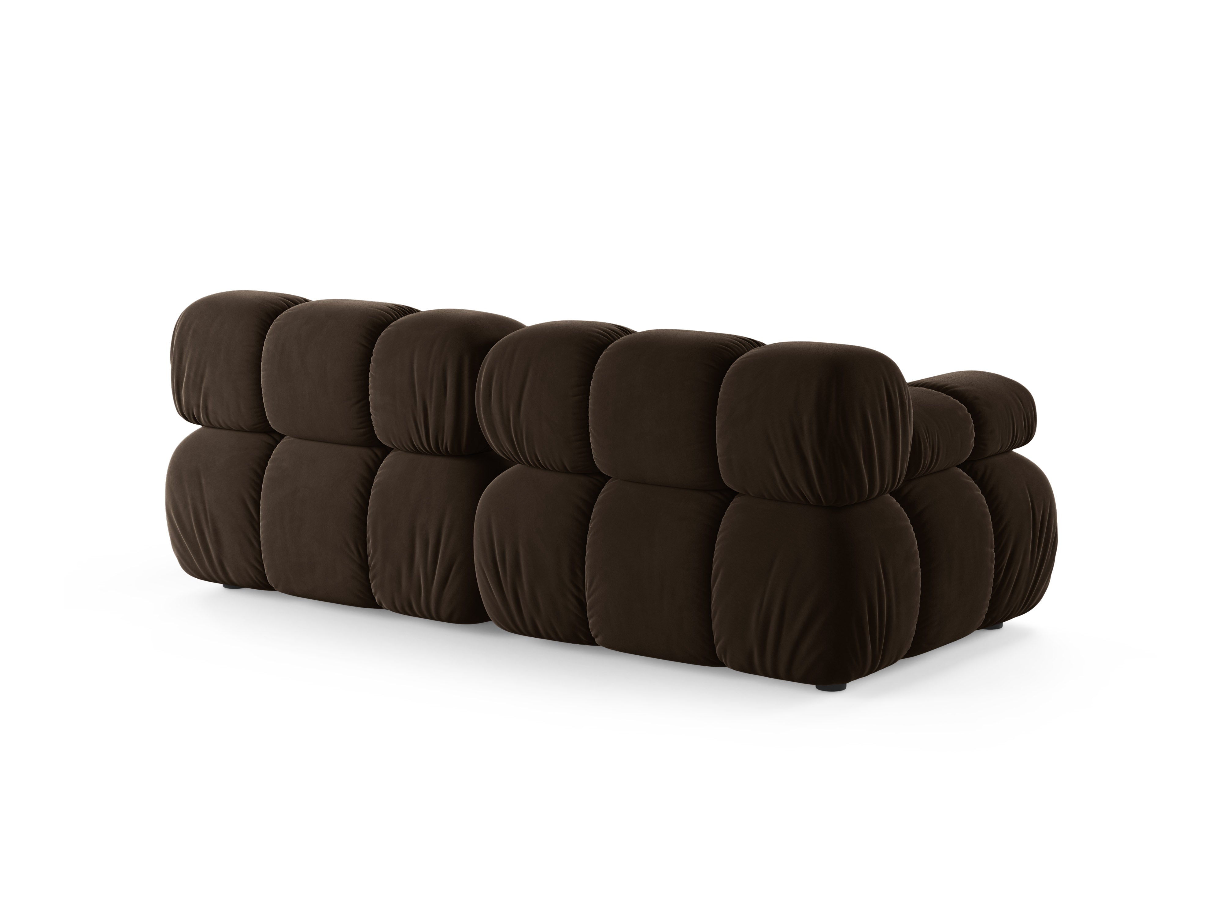 Chocolate velvet 2-seater modular sofa BELLIS