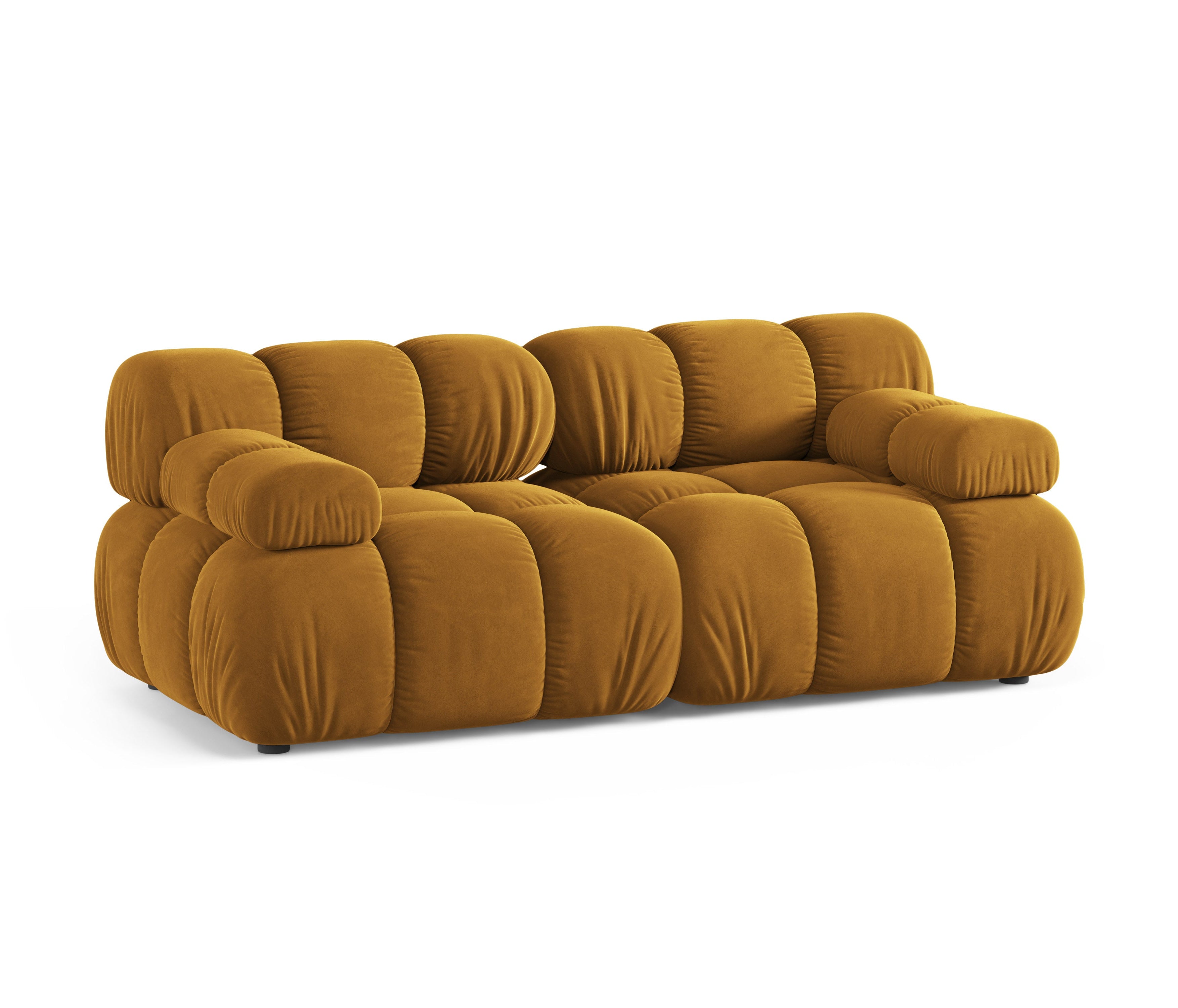 Mustard Velvet Modular Sofa for Two - BELLIS