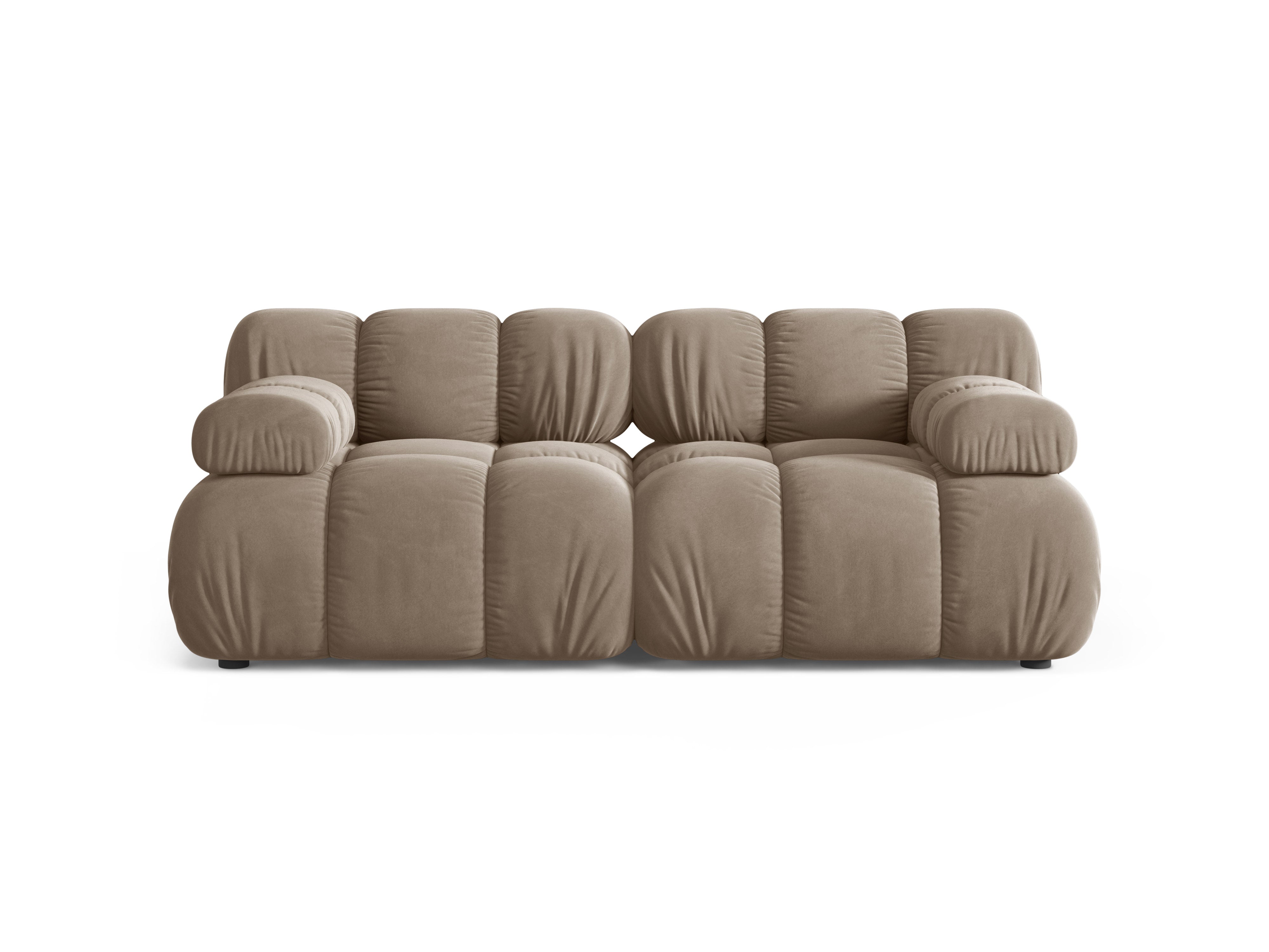 Cappuccino Velvet Modular Sofa for Two - BELLIS