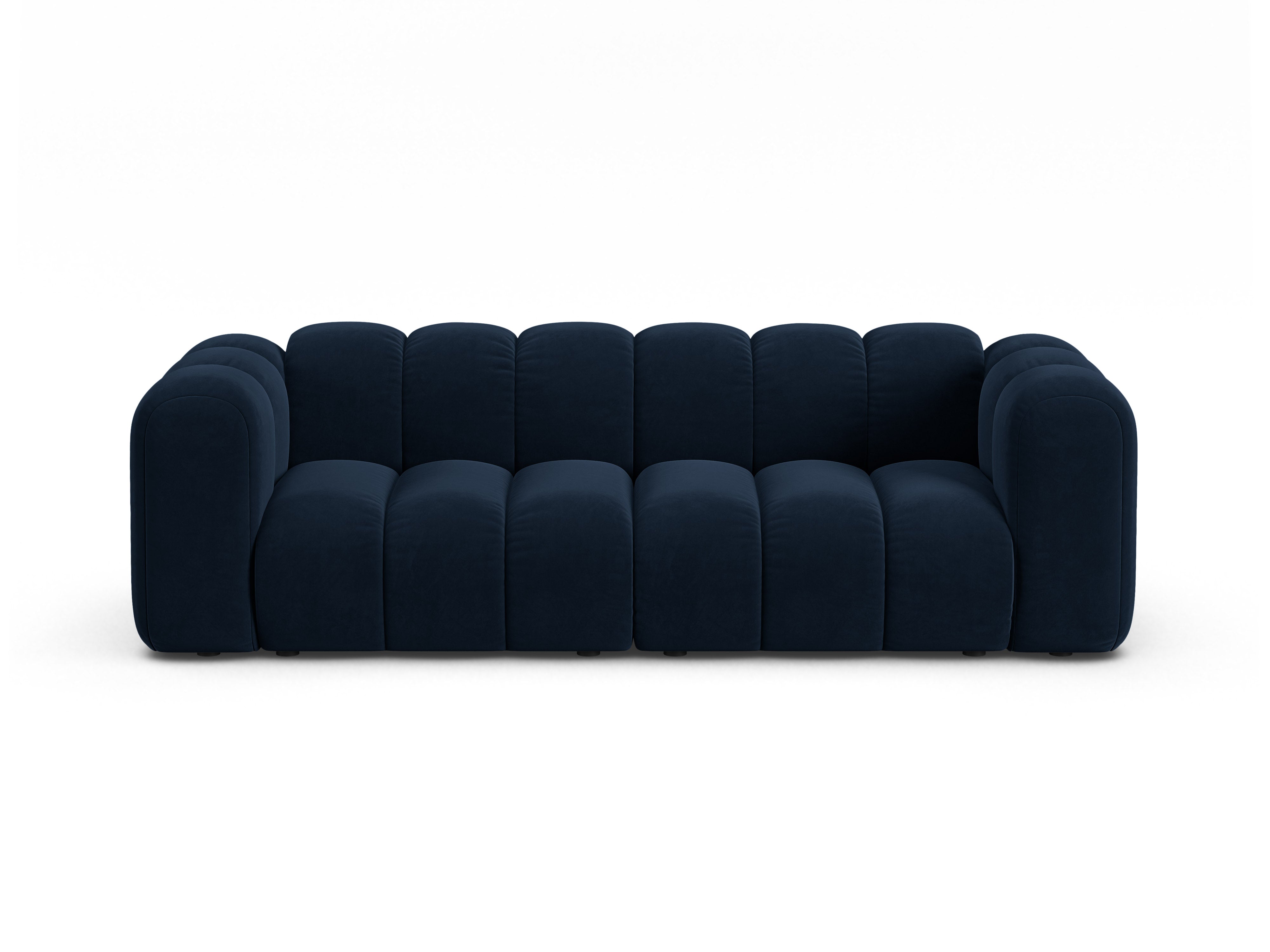 Velvet 3-Seater Sofa LUPINE Navy Blue