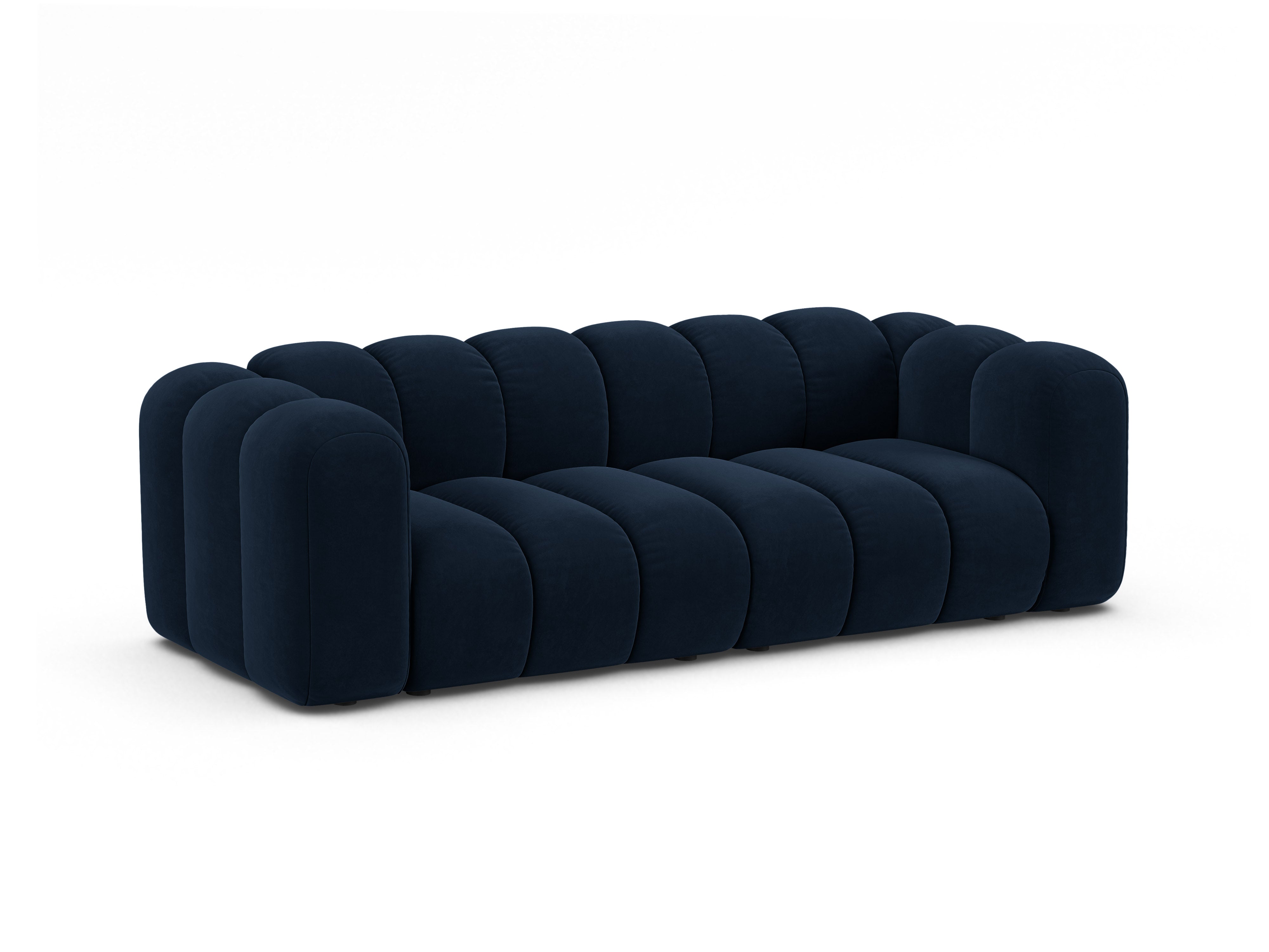 Velvet 3-Seater Sofa LUPINE Navy Blue