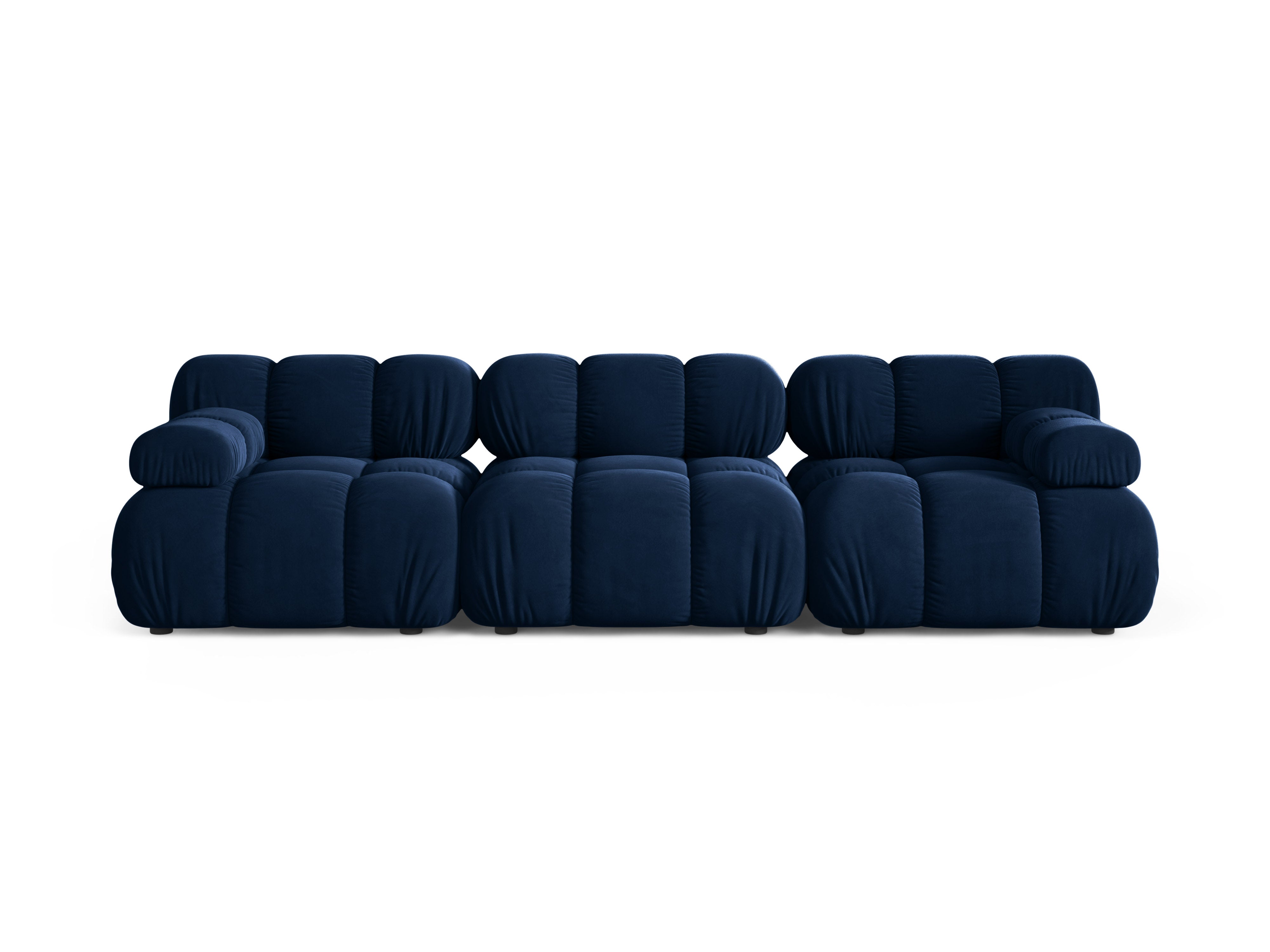 Velvet modular sofa for three BELLIS in royal blue