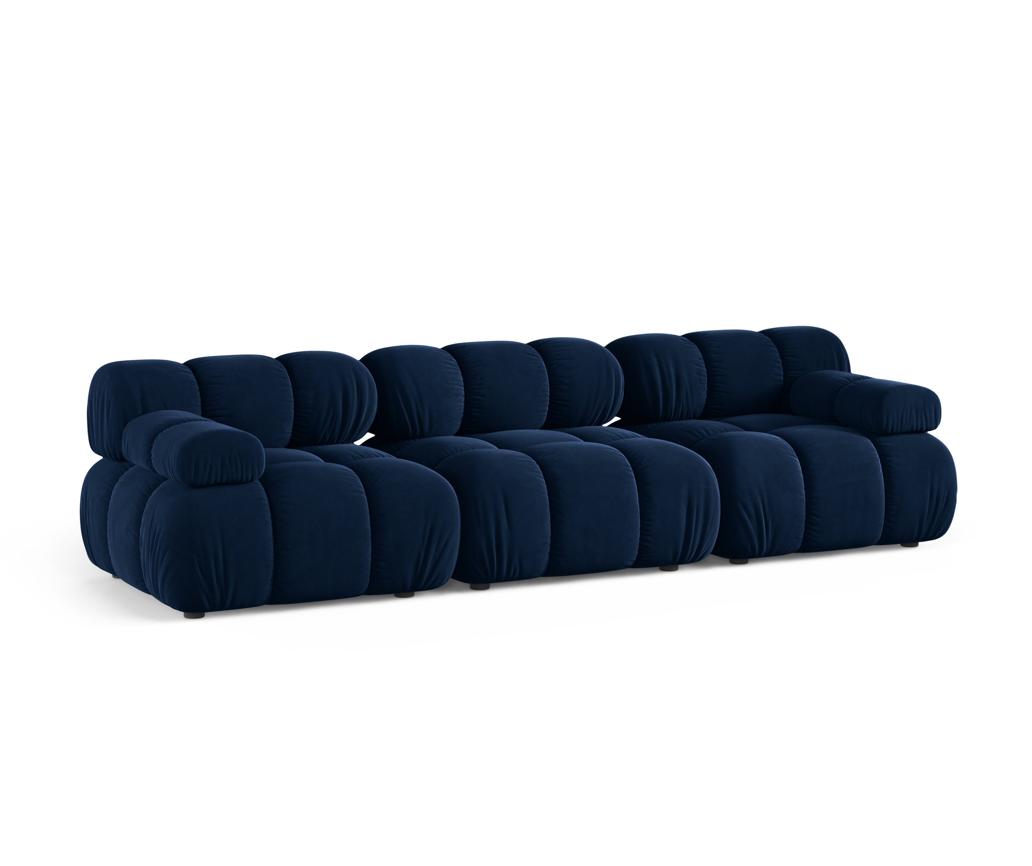 Velvet modular sofa for three BELLIS in royal blue