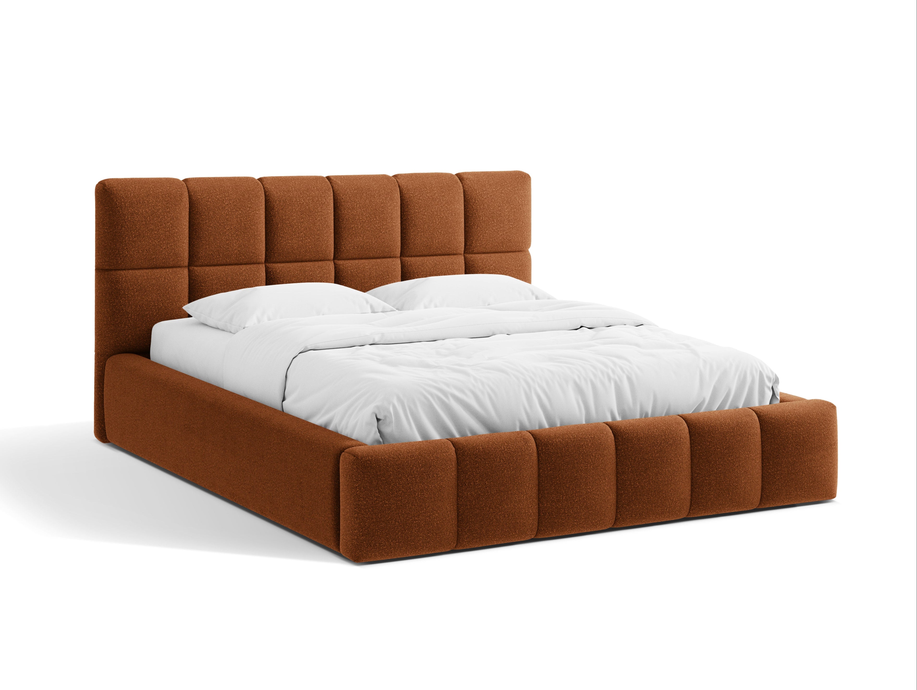 BELLIS Bed with Storage in Brick Boucle