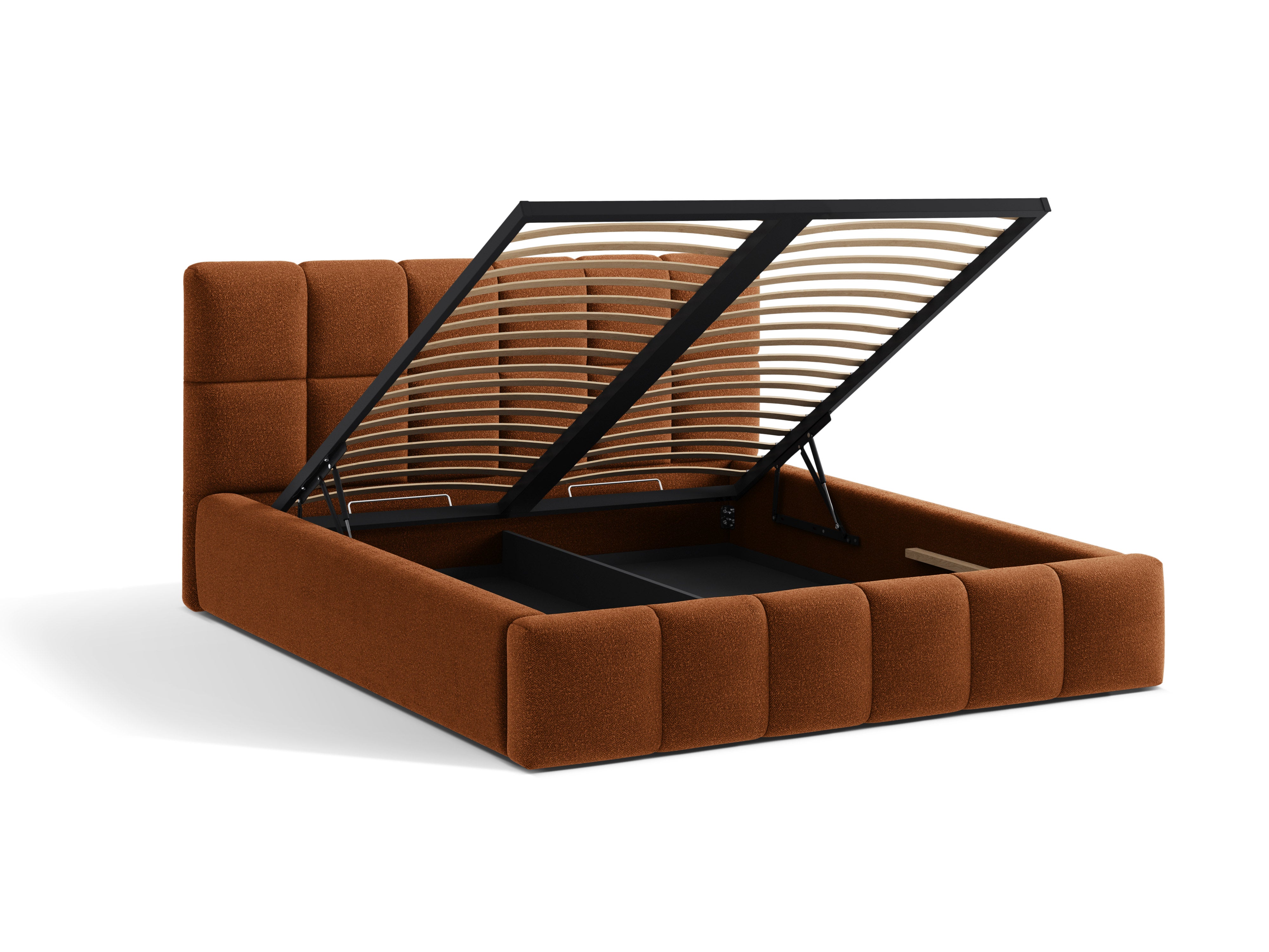 BELLIS Bed with Storage in Brick Boucle