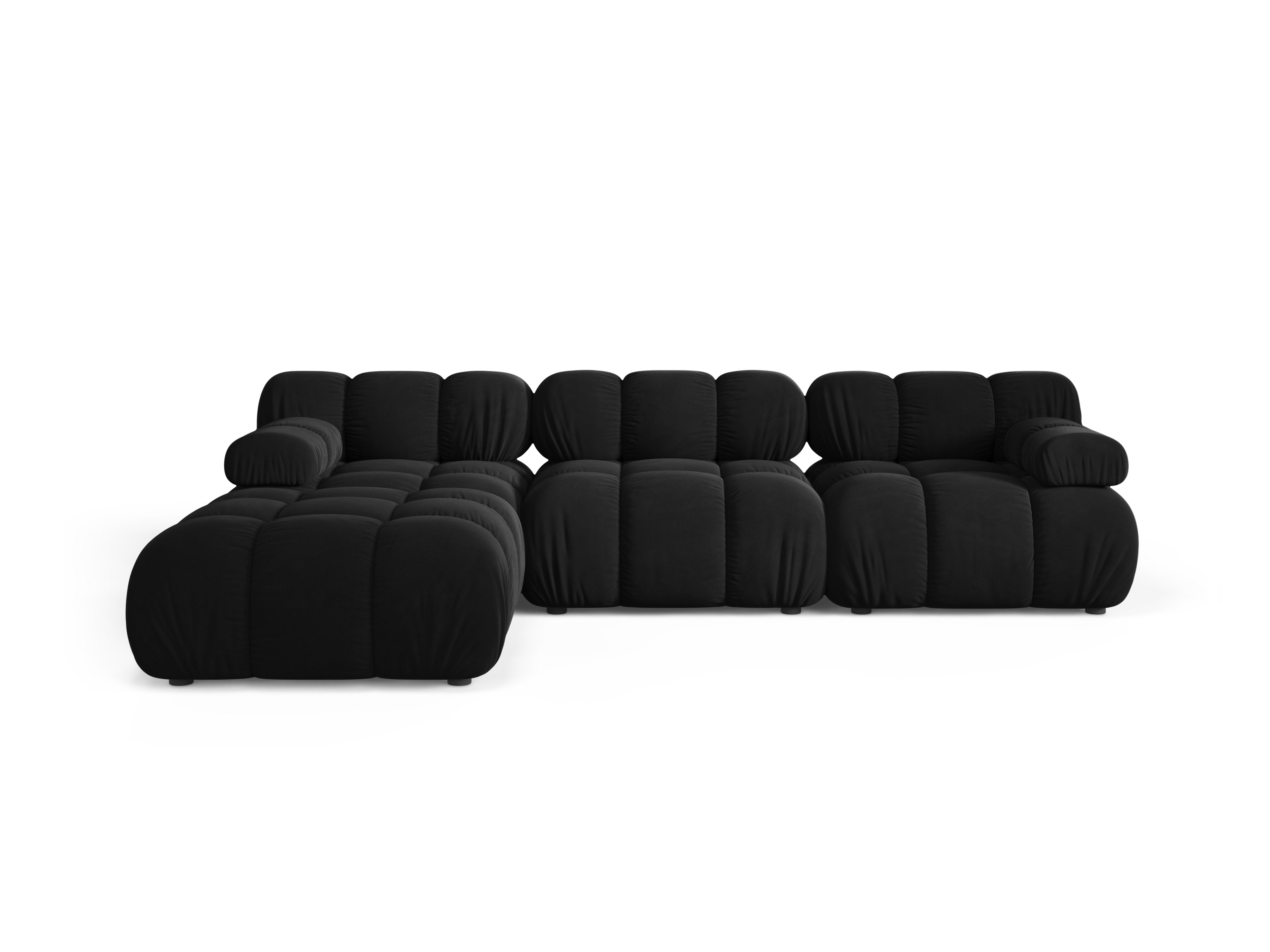 Universal Velvet Corner Sofa BELLIS Black