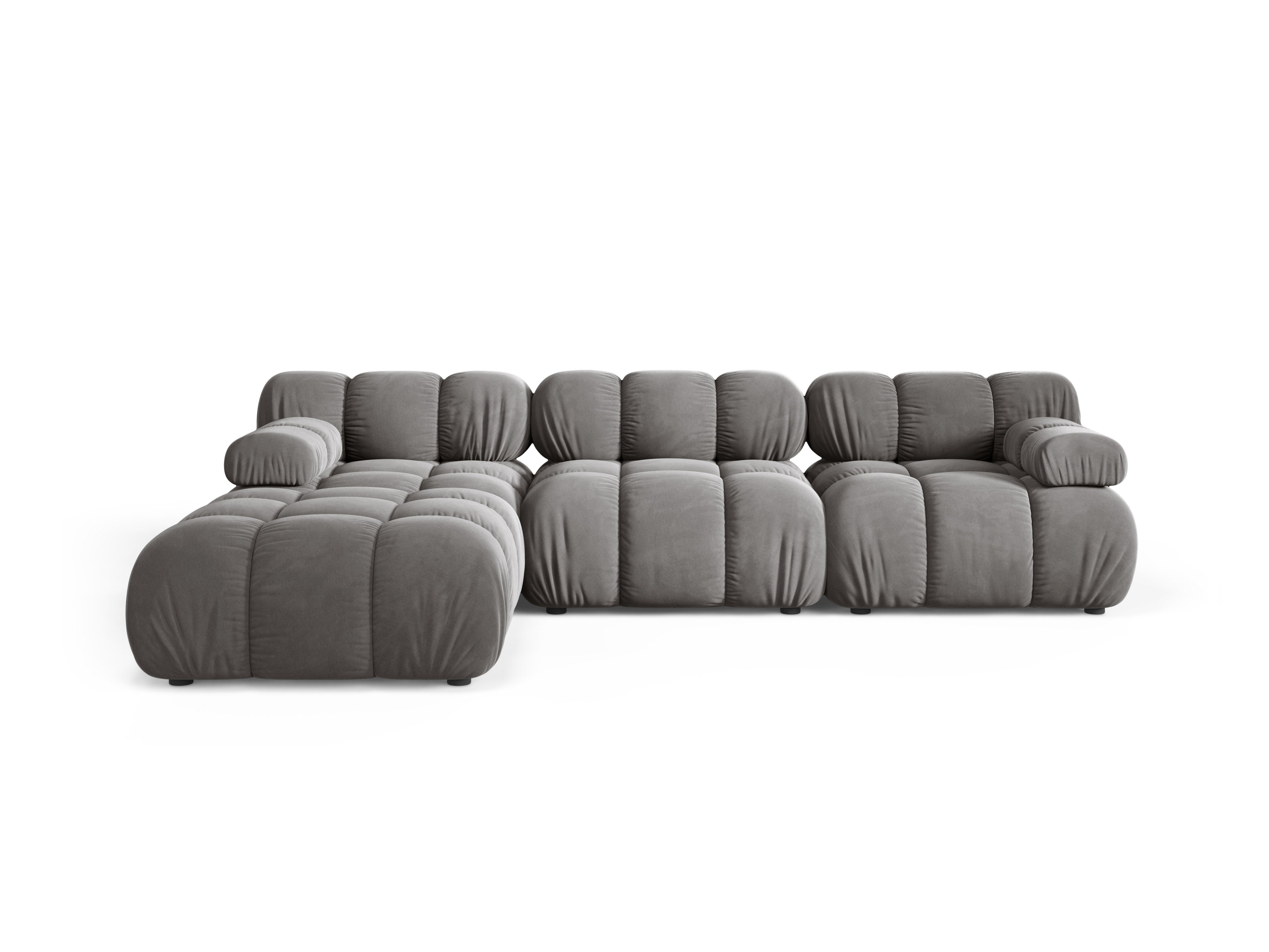 Universal velvet corner sofa BELLIS in gray