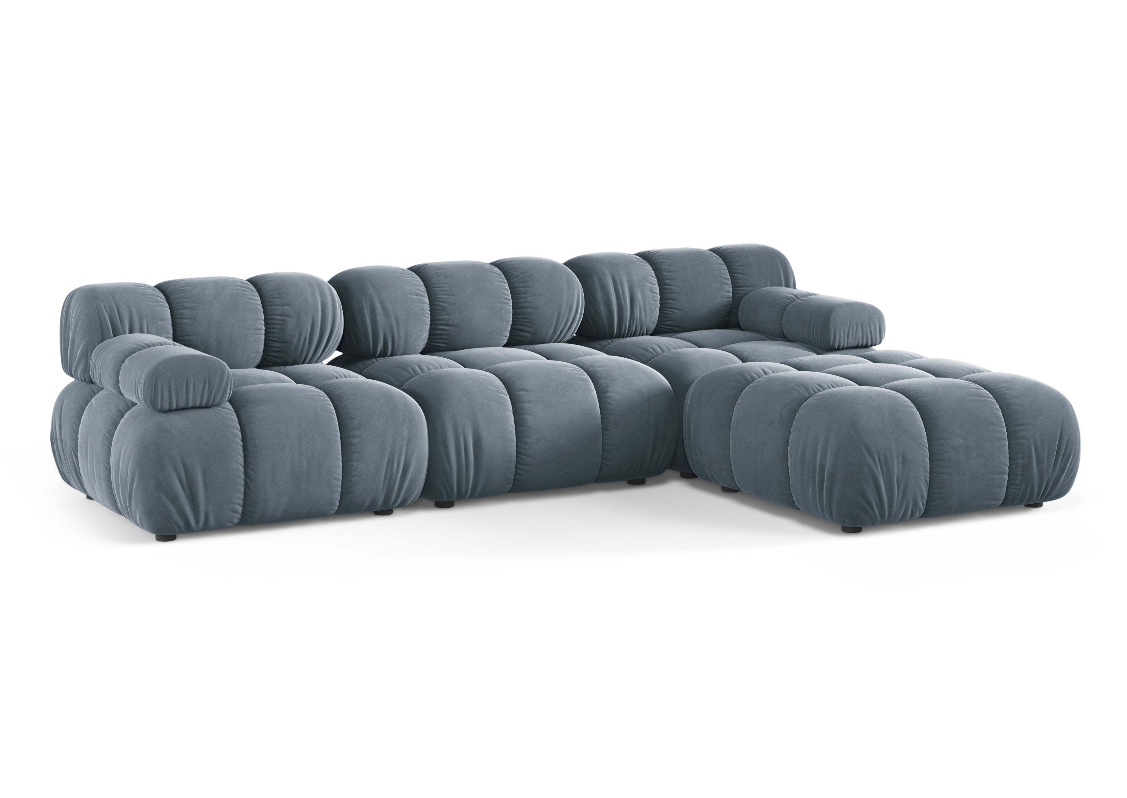 Universal velvet corner sofa BELLIS in blue