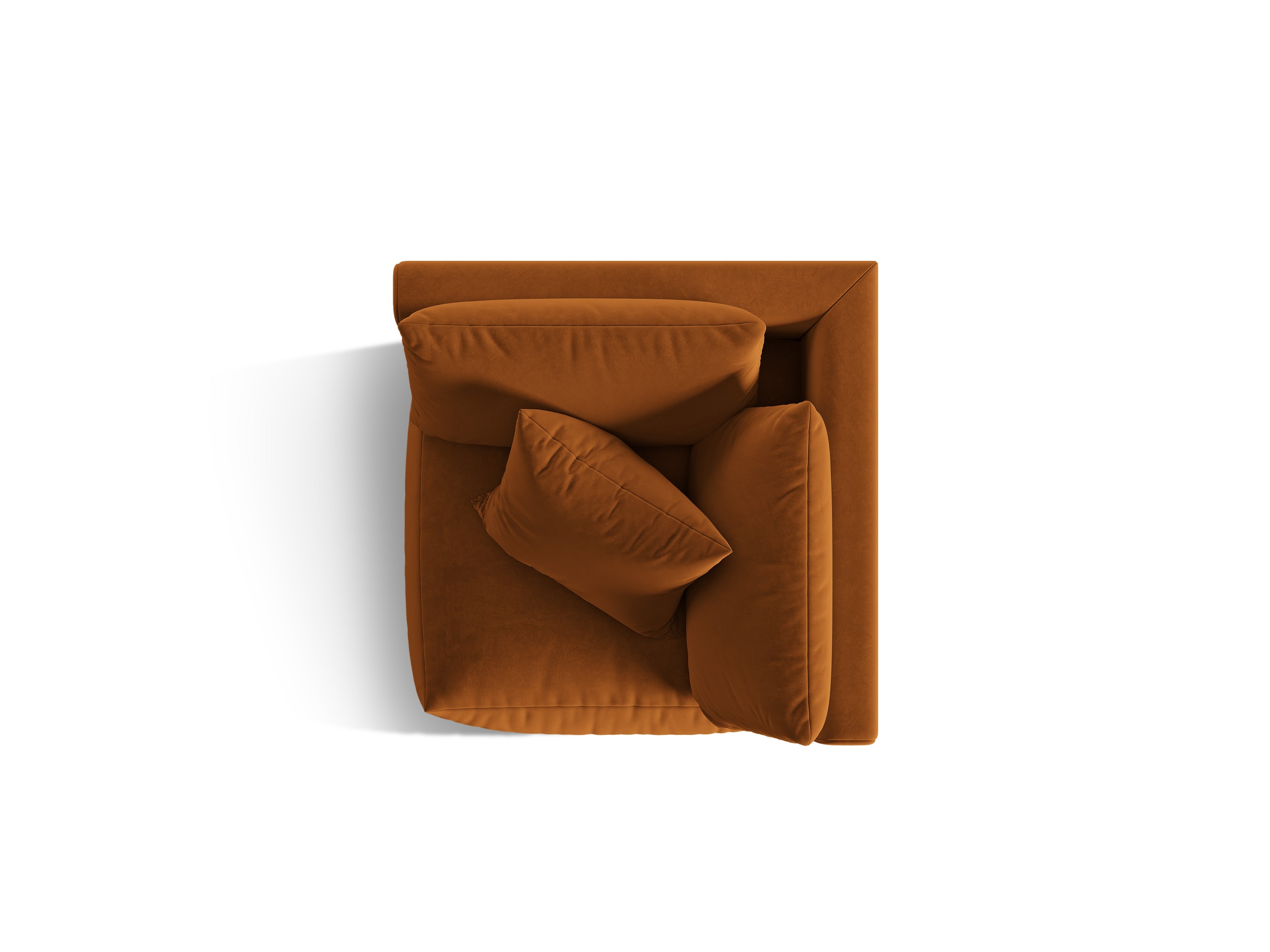 Modulares Samtsofa CHRIS - Eckelement Terrakotta