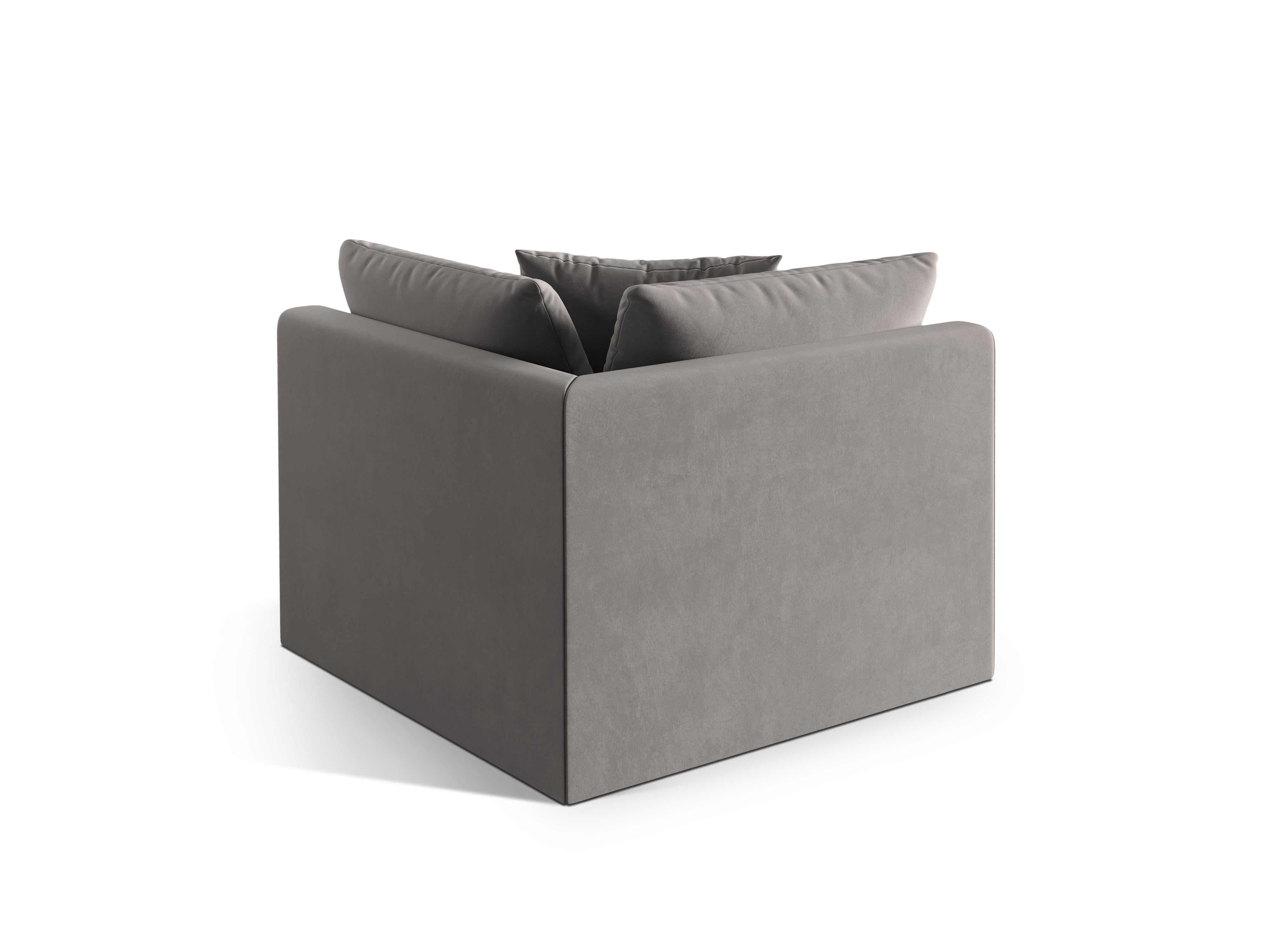 Modulares Samtsofa CHRIS - graues Eckelement