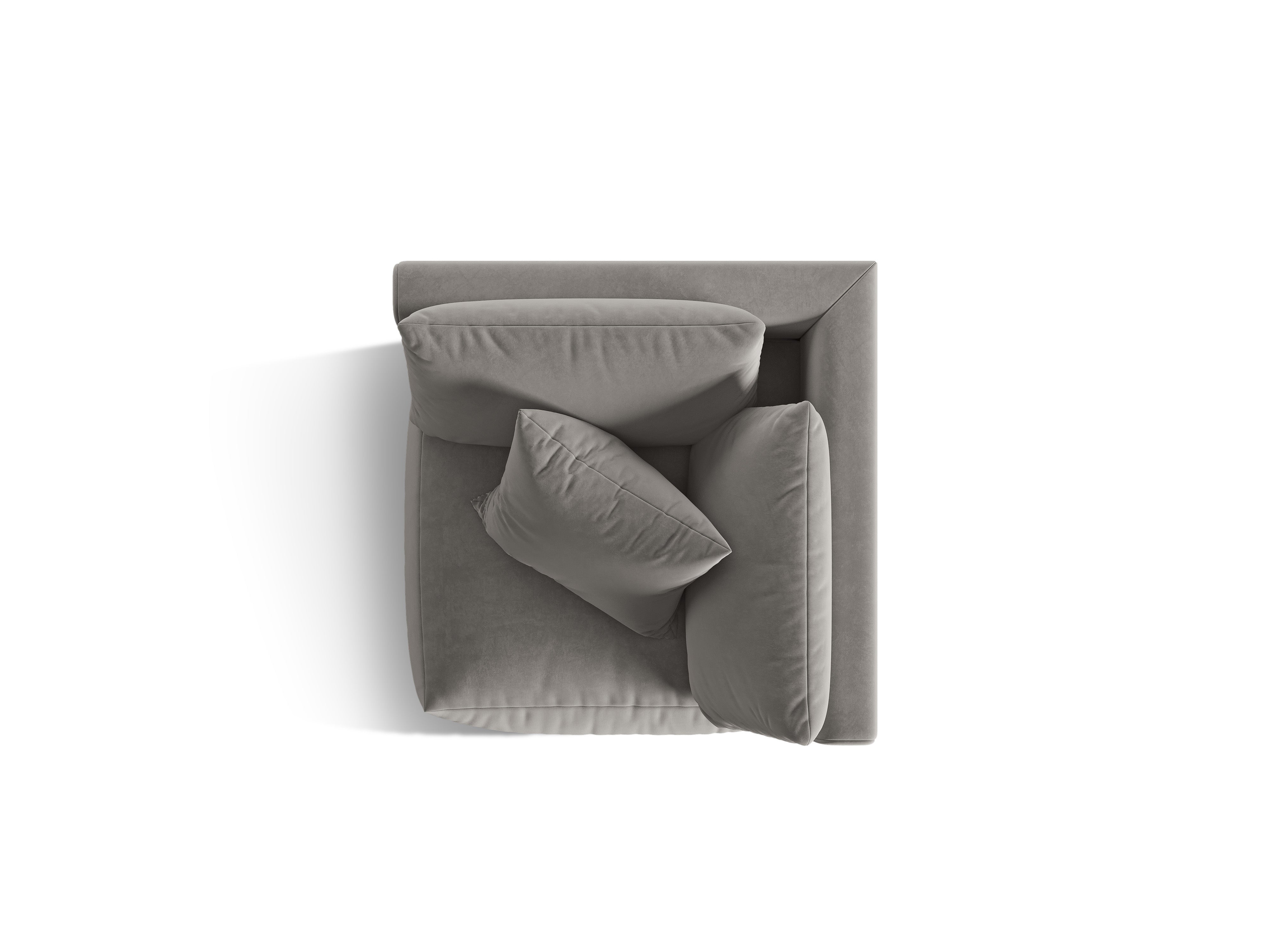 Modulares Samtsofa CHRIS - graues Eckelement