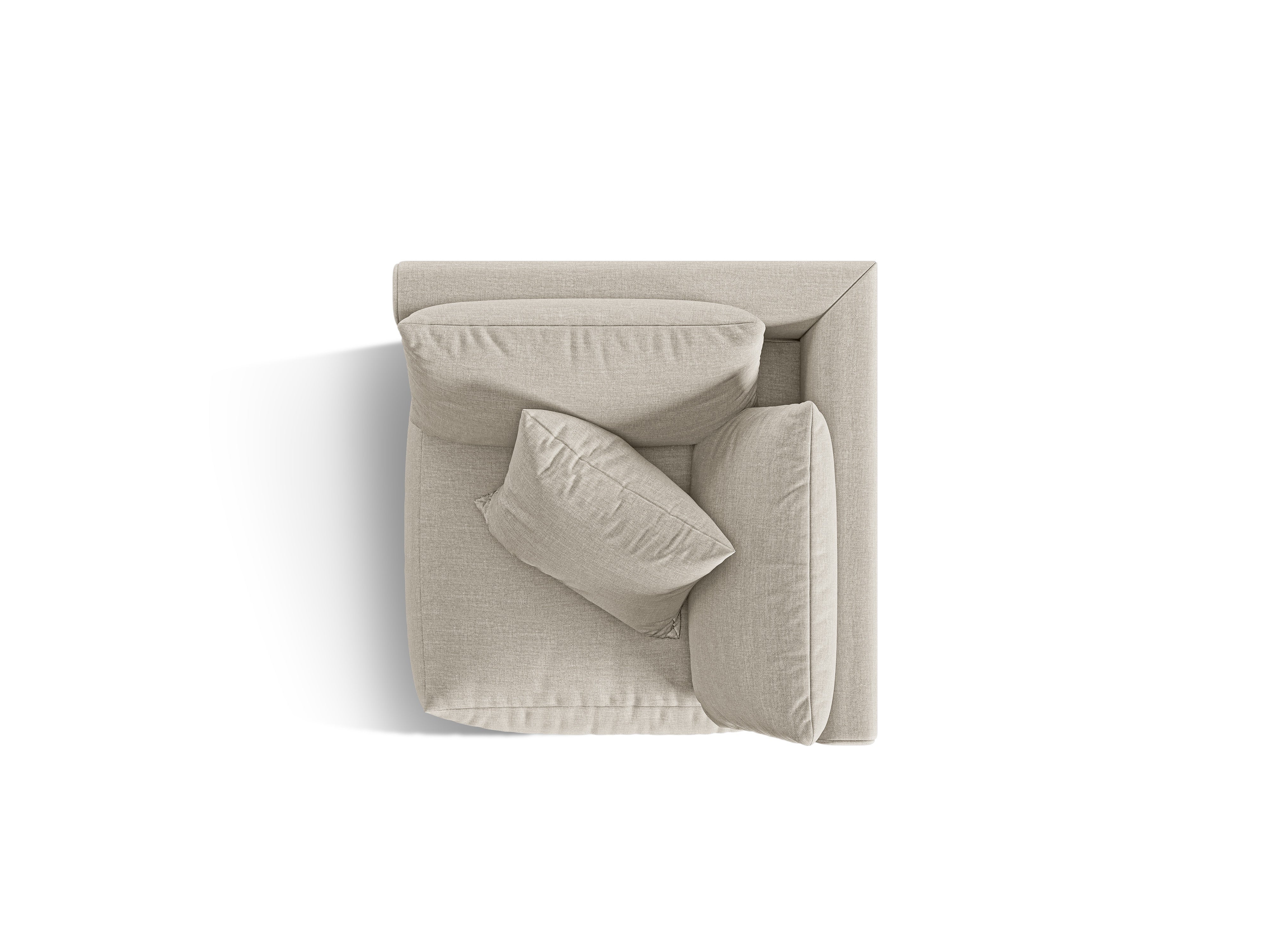 Modulares Sofa CHRIS - Eckelement in cremefarbenem Chenille