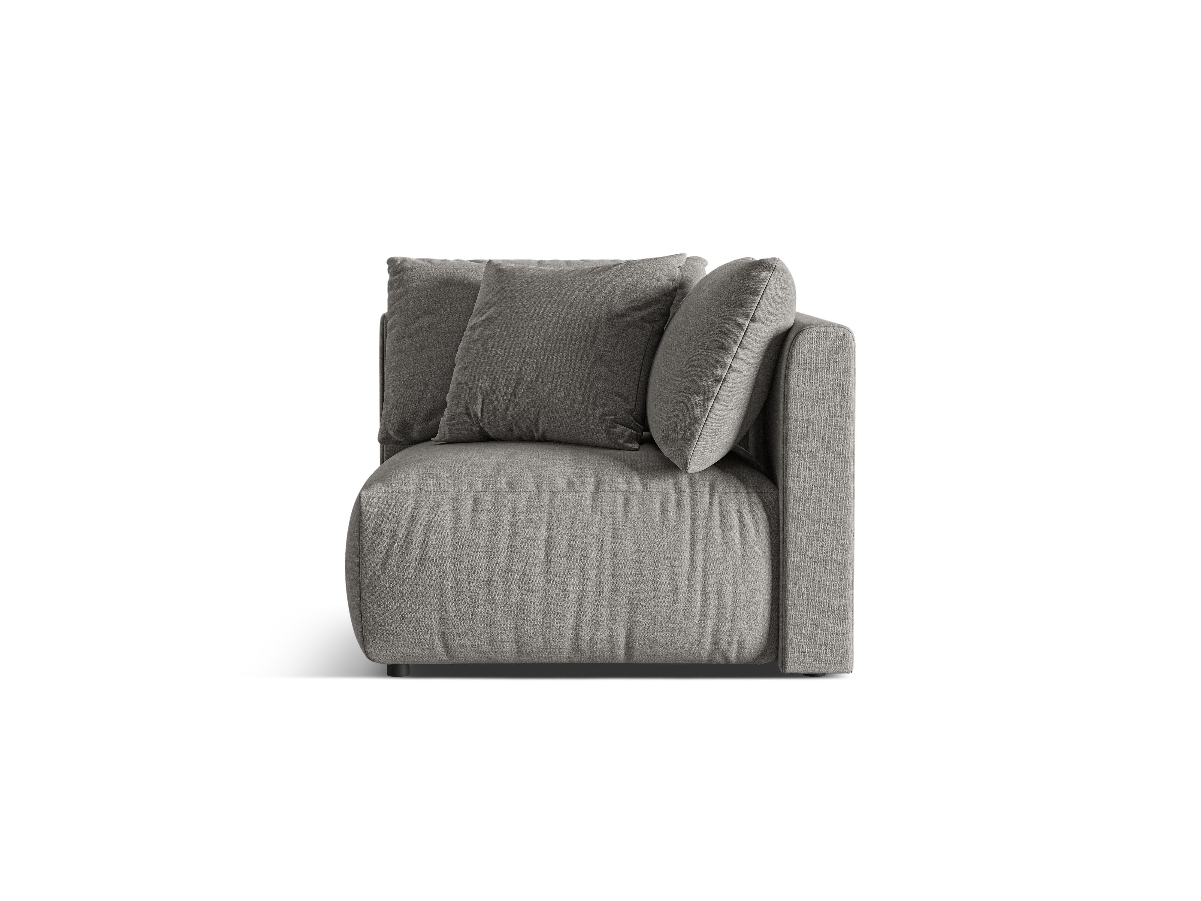 Modulares Sofa CHRIS - graues Chenille-Eckelement
