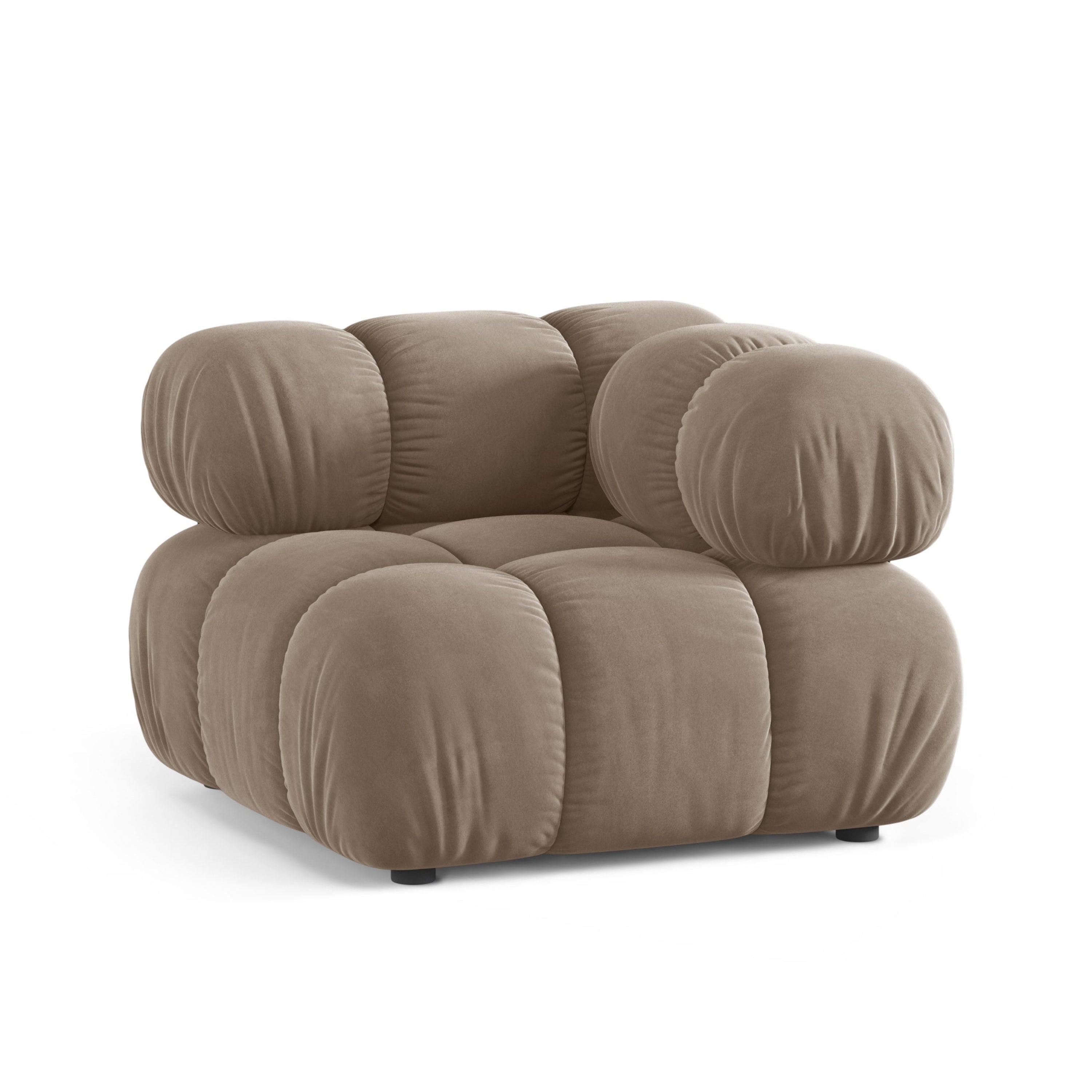 BELLIS Velvet Modular Sofa - Corner Module in Cappuccino