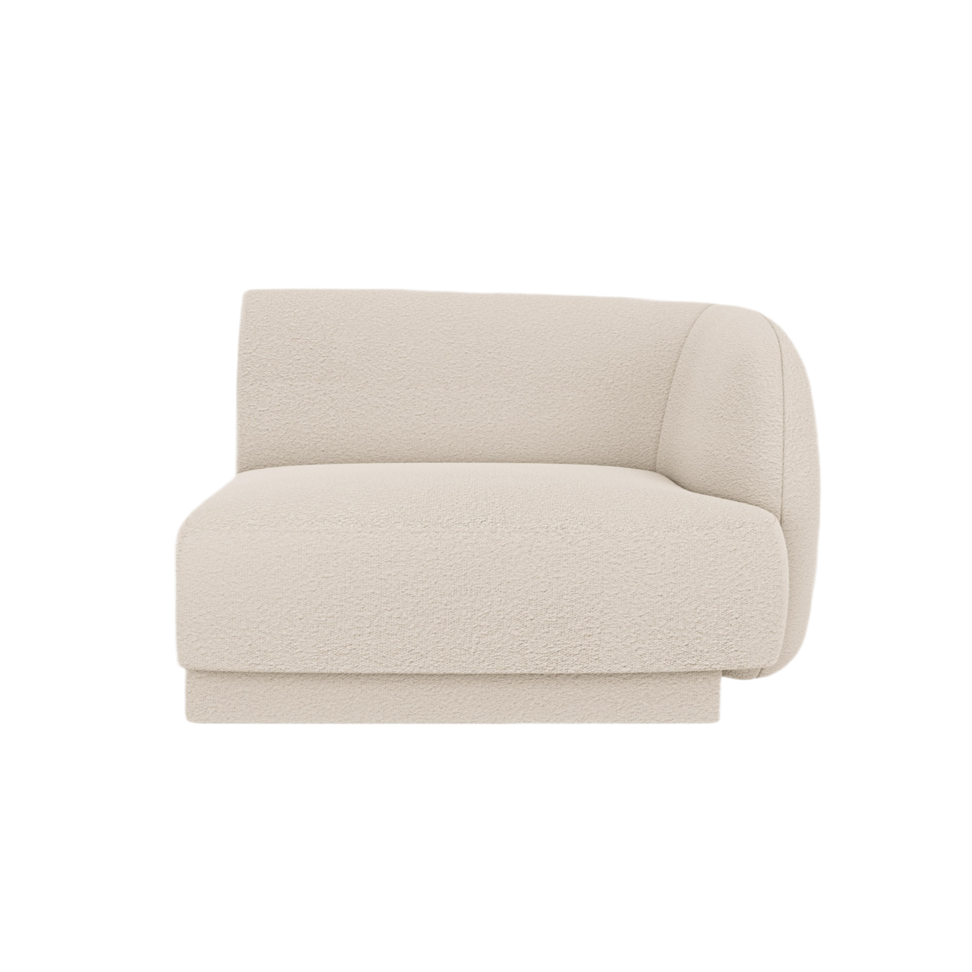 MILEY Modular Sofa - Right Side Module in Beige Boucle