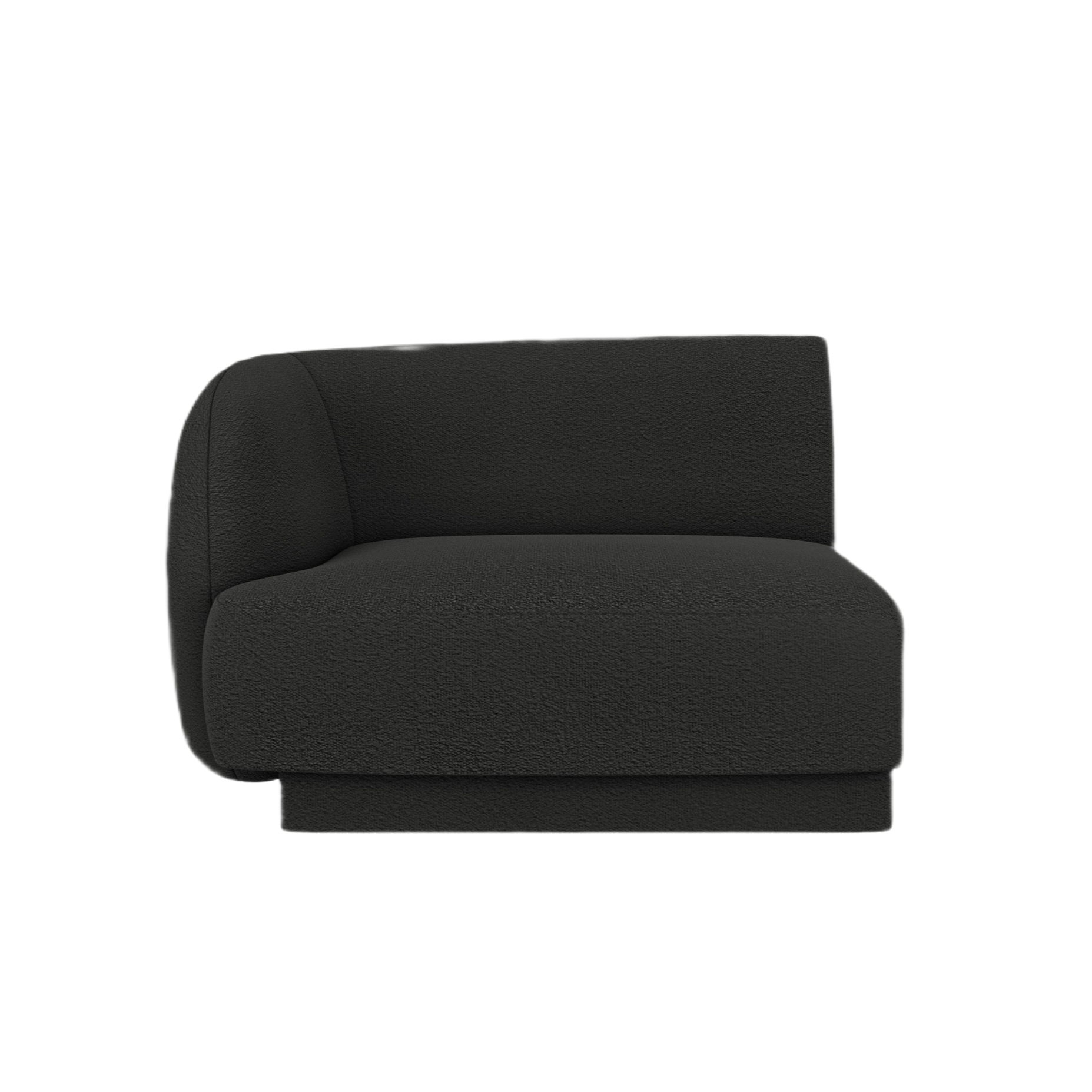 Modulares Sofa MILEY - linkes schwarzes Boucle-Modul
