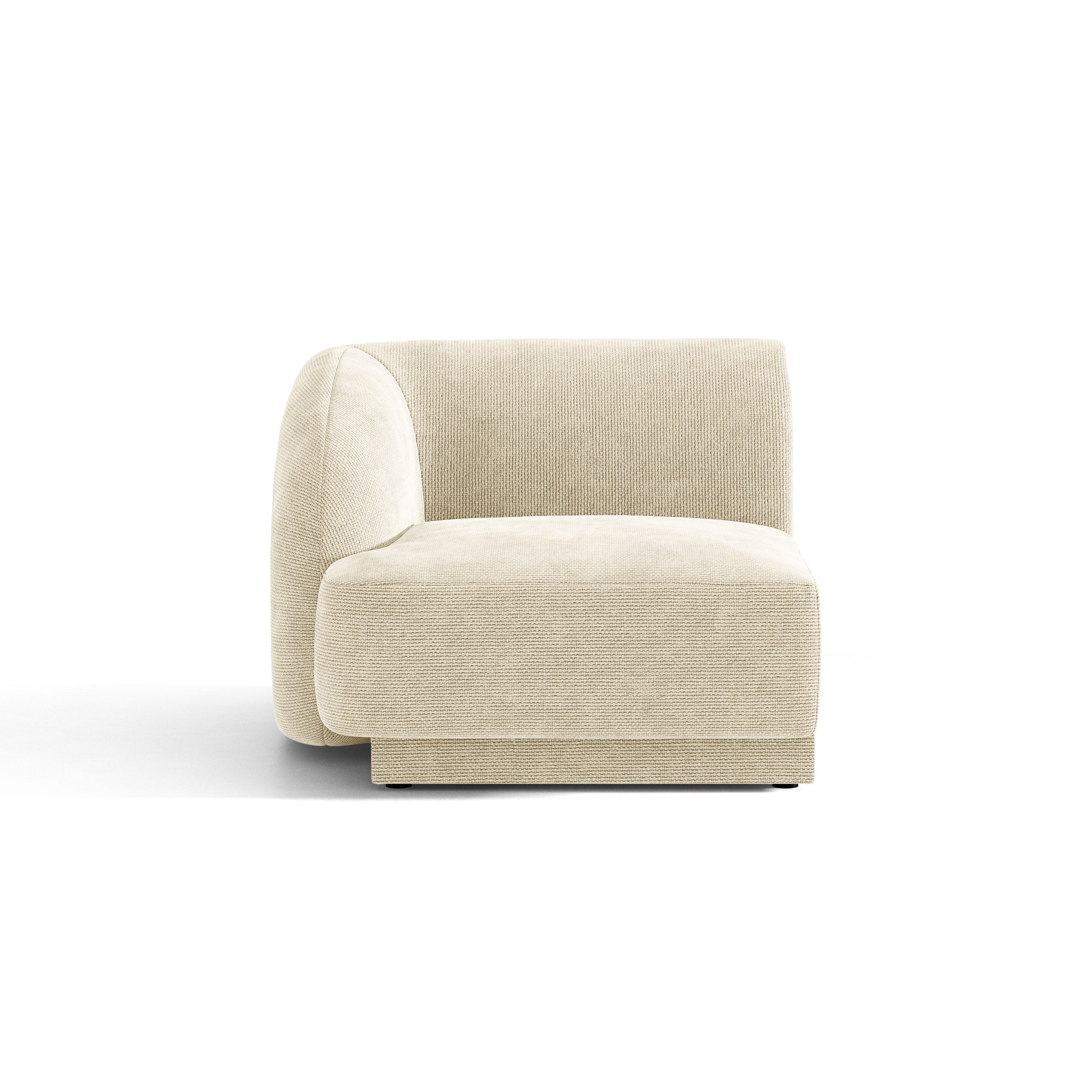 Sofa modułowa MILEY - moduł lewostronny jasnobeżowy szenil jedwabisty – Micadoni