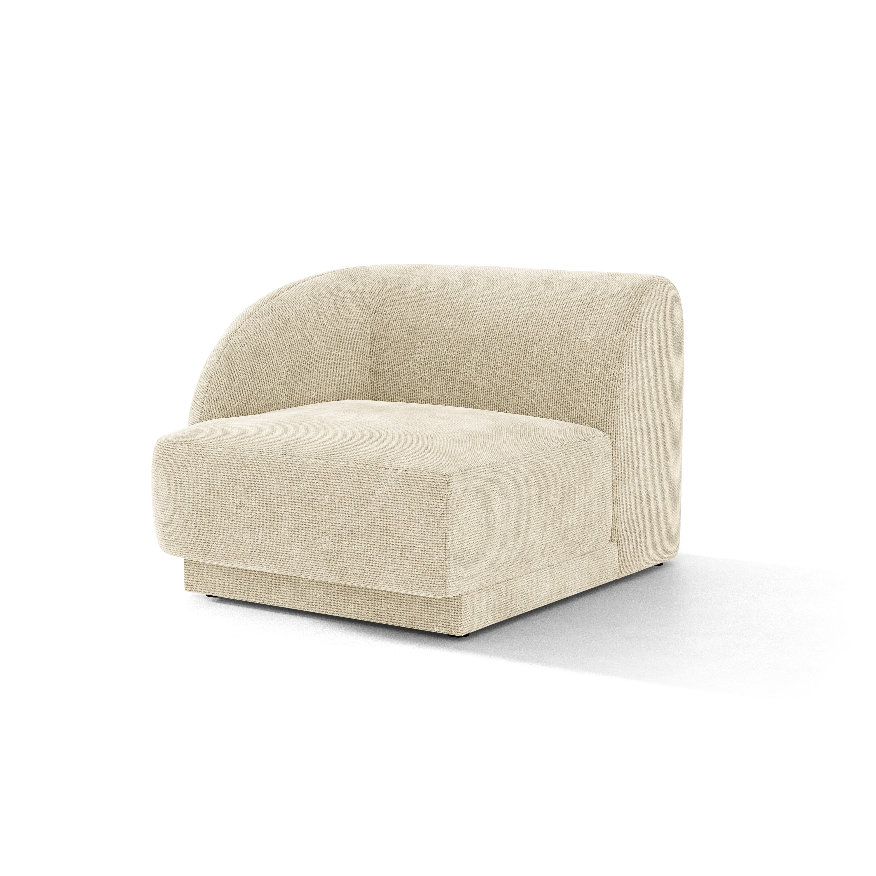 Sofa modułowa MILEY - moduł lewostronny jasnobeżowy szenil jedwabisty do salonu