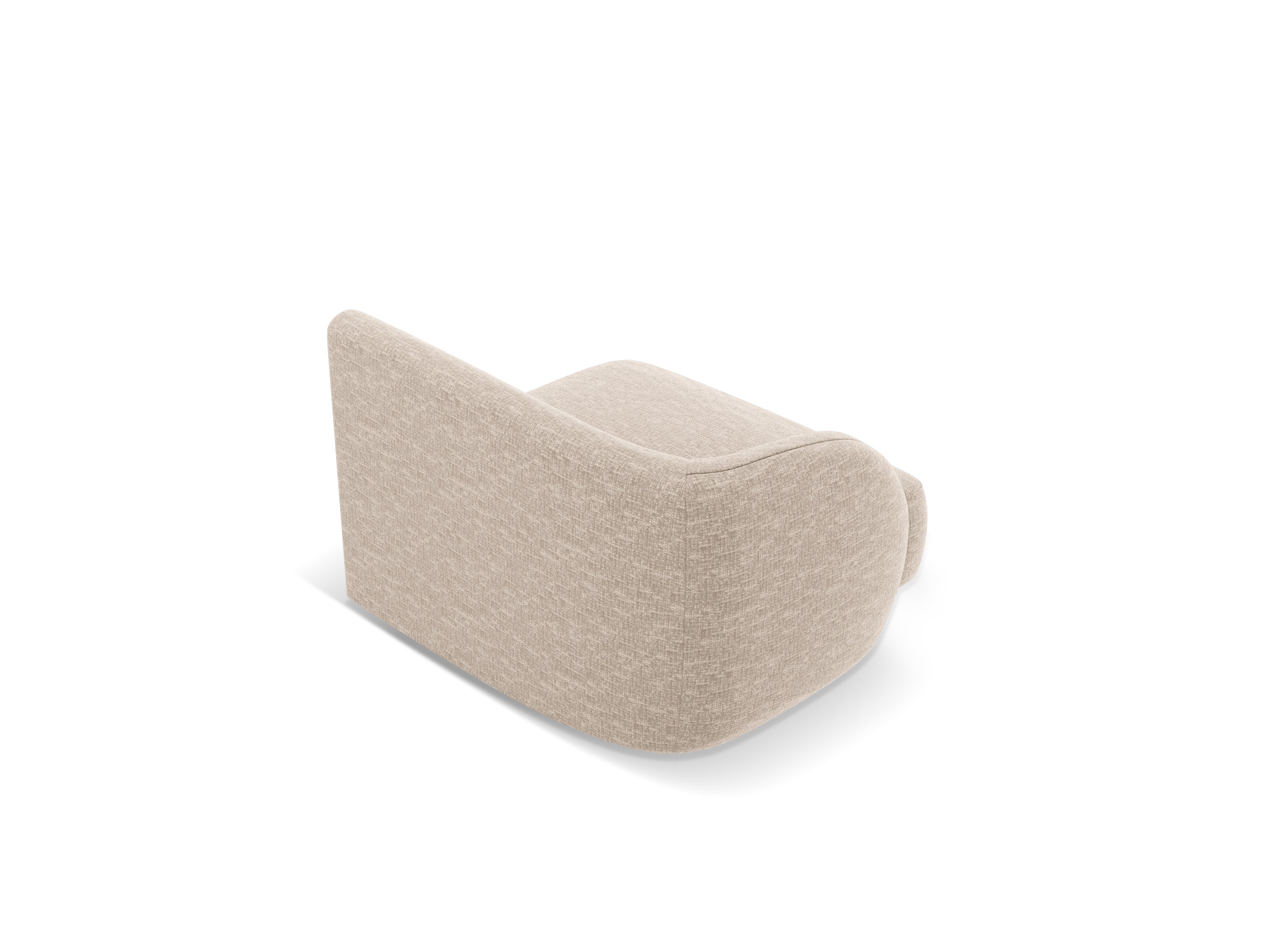 Modulsofa MILEY - linkes Modul in beige samtweichem Chenille