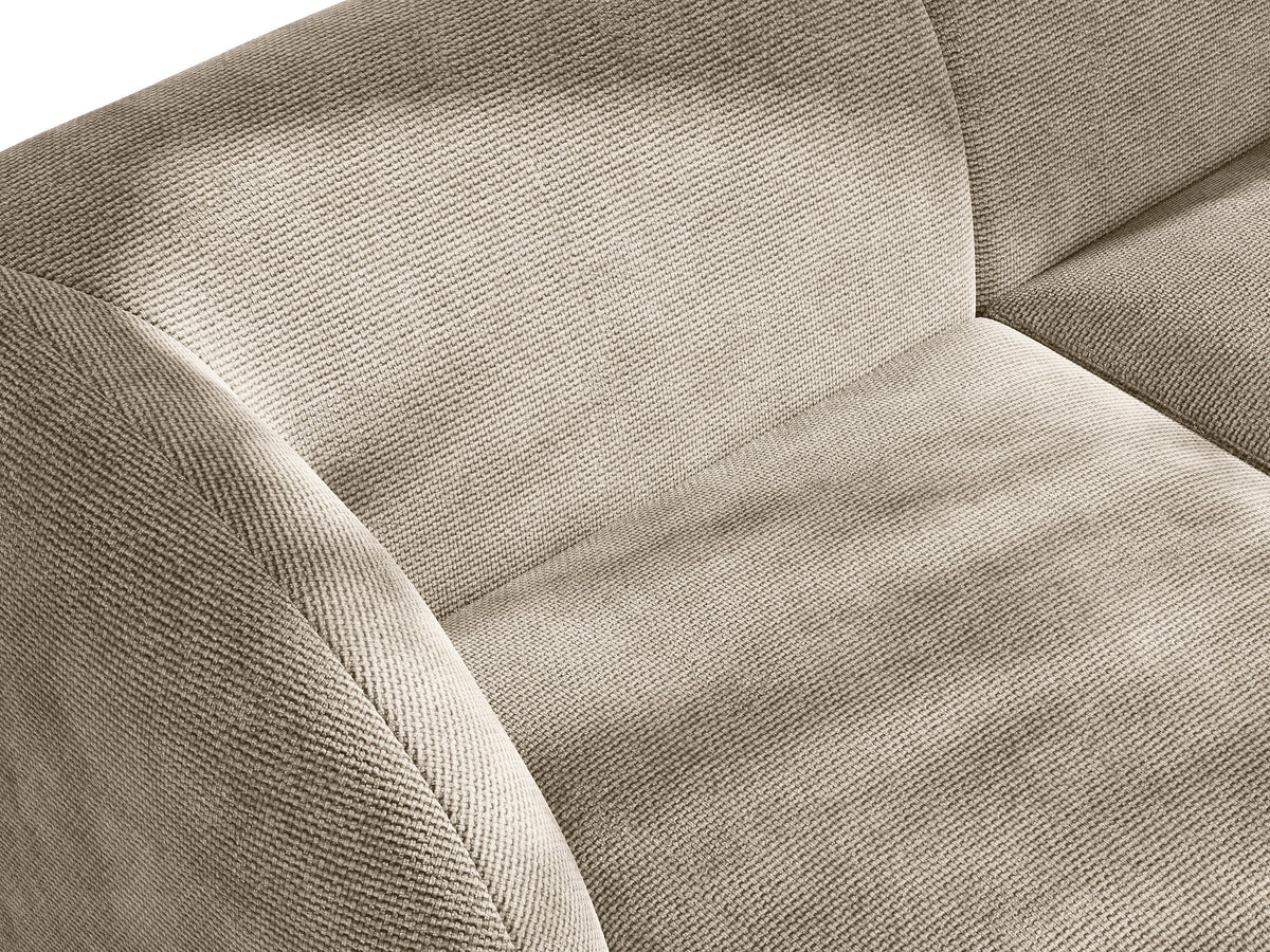 Sofa modułowa MILEY - moduł lewostronny beżowy szenil jedwabisty z podłokietnikami