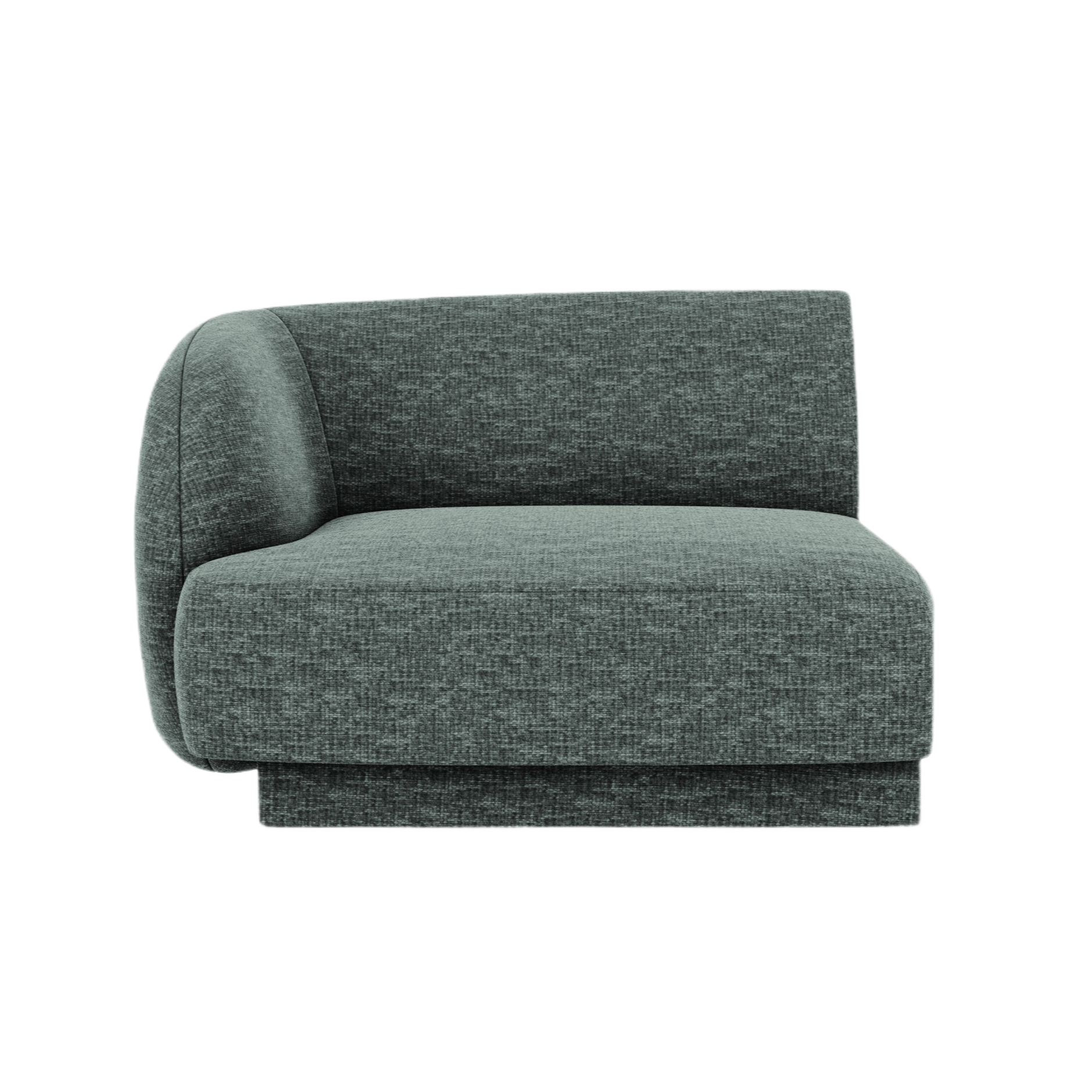 MILEY Modular Sofa - Left-Side Module in Petrol Blue Silky Chenille