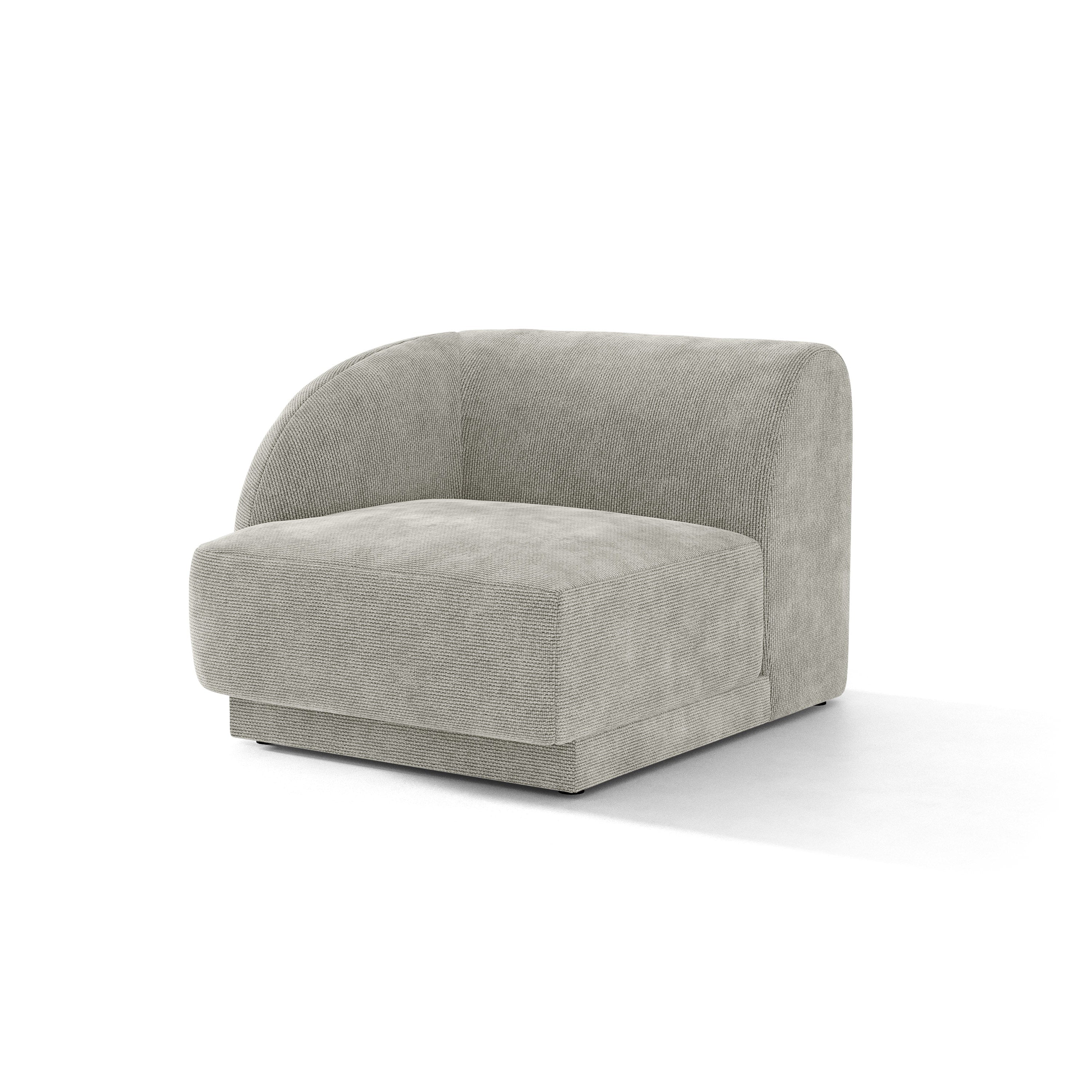 Sofa modułowa MILEY - moduł lewostronny jasnoszary szenil jedwabisty do salonu