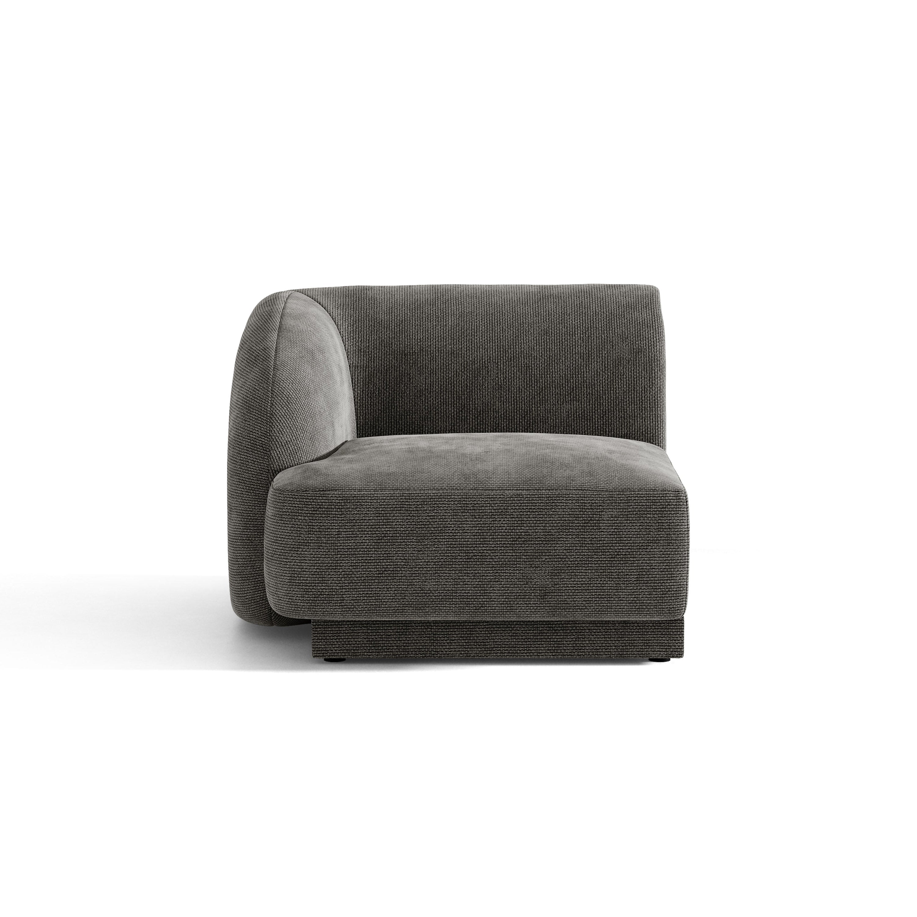 Sofa modułowa MILEY - moduł lewostronny szary szenil jedwabisty – Micadoni