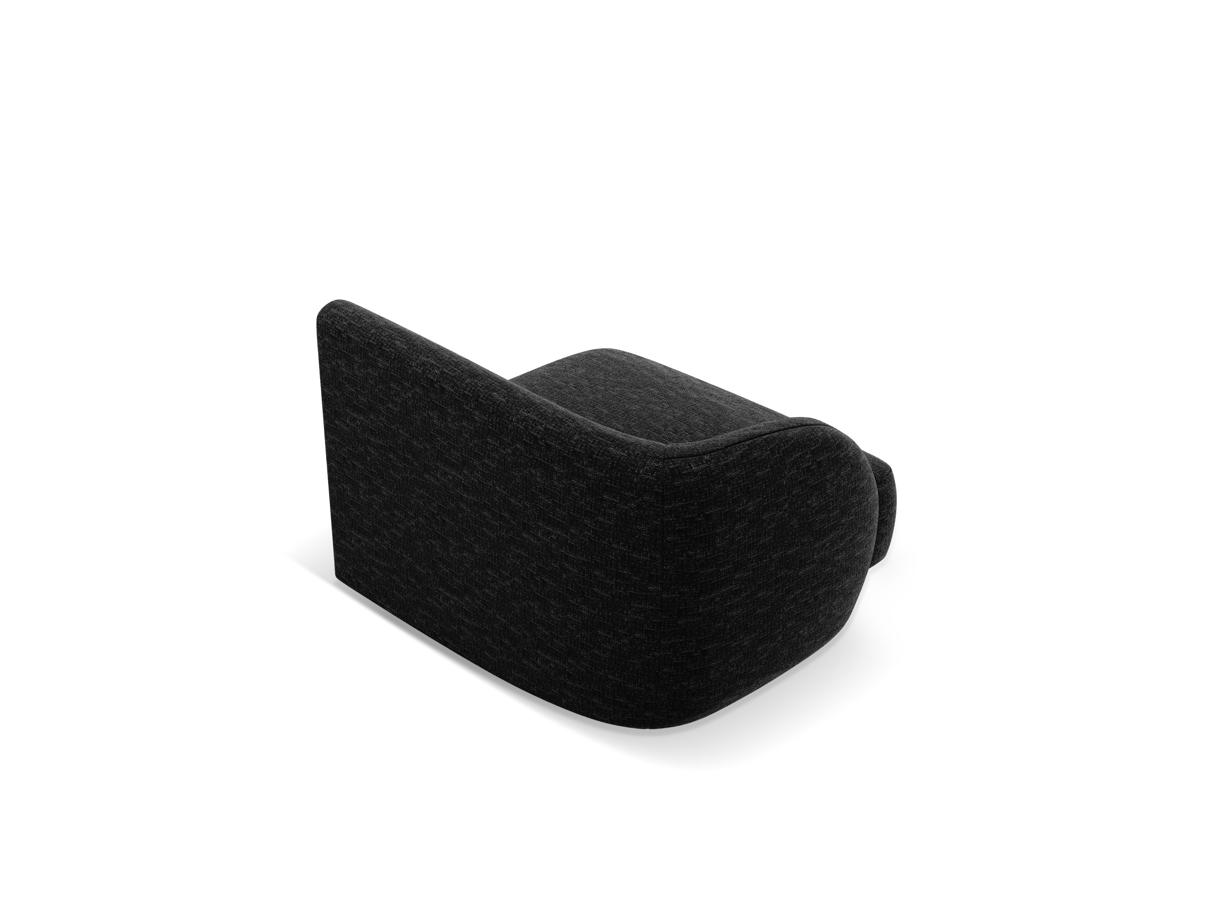 MILEY Modular Sofa - Left-Side Module in Black Silky Chenille