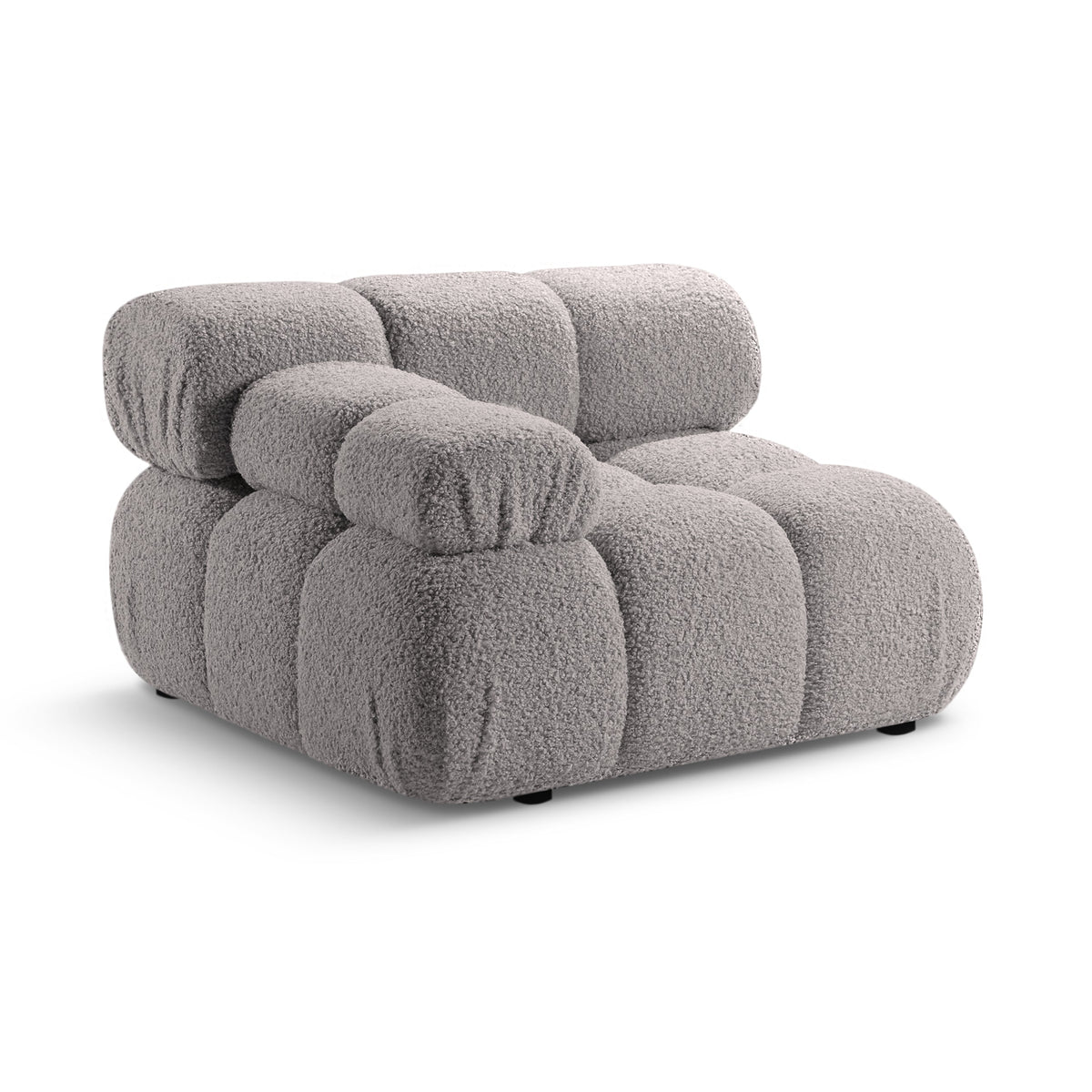 BELLIS Modular Sofa - Left-Arm Module in Gray Boucle