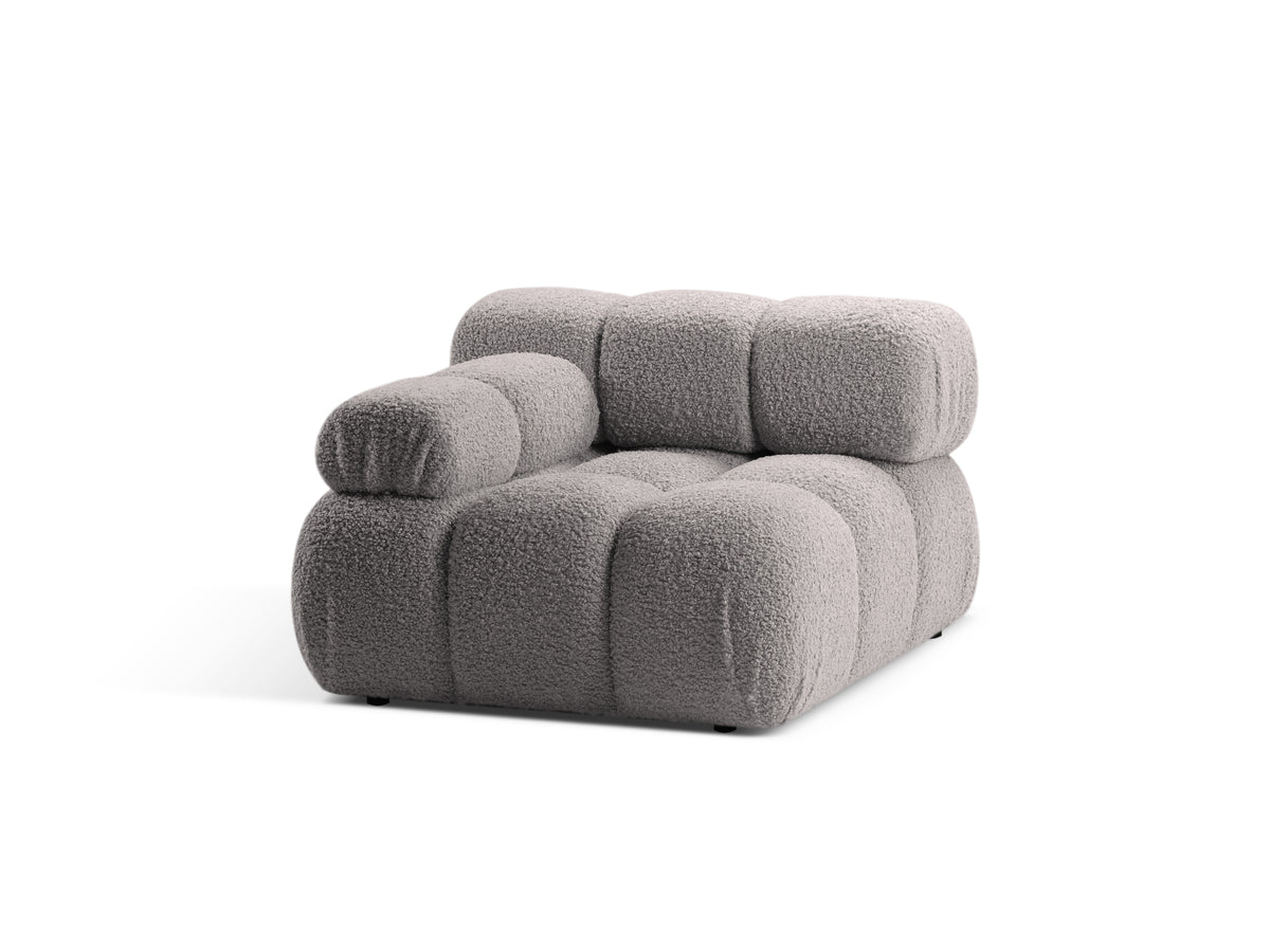 BELLIS Modular Sofa - Left-Arm Module in Gray Boucle