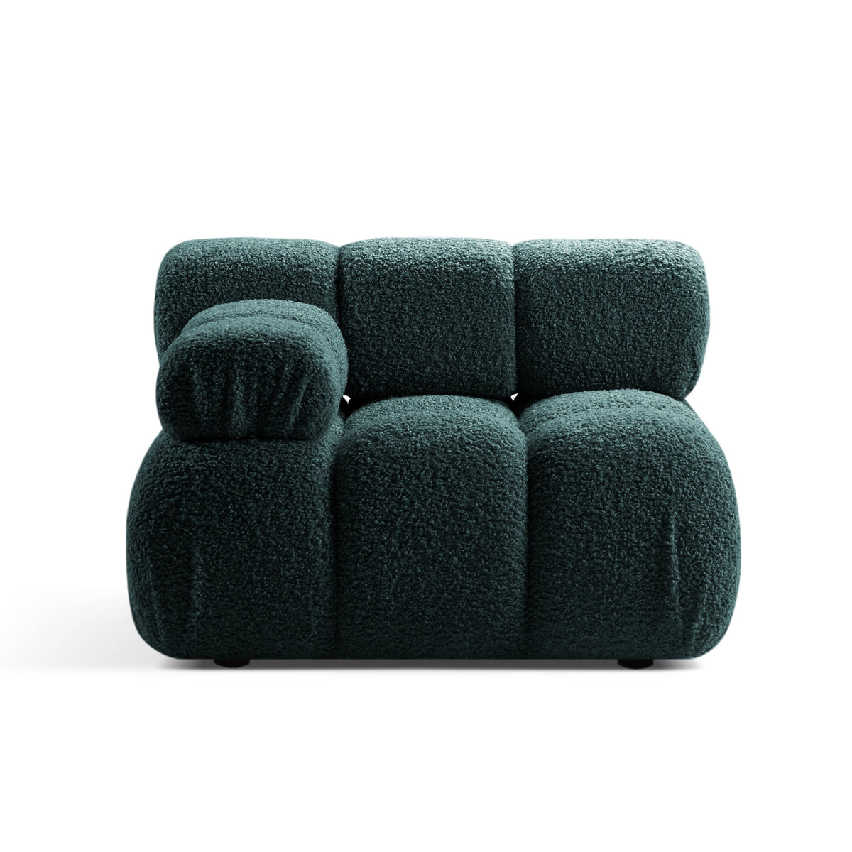 BELLIS Modular Sofa - Left-Arm Module in Petrol Blue Boucle