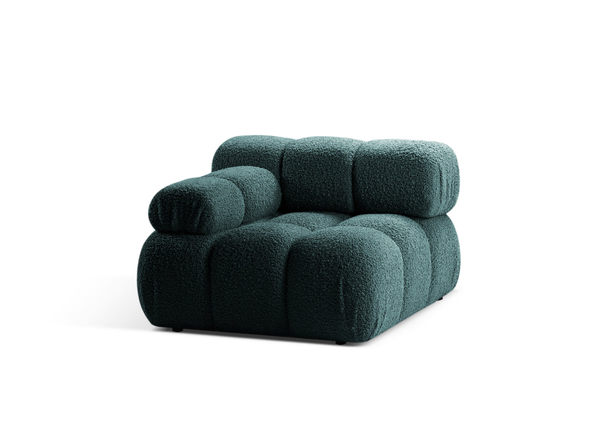 BELLIS Modular Sofa - Left-Arm Module in Petrol Blue Boucle