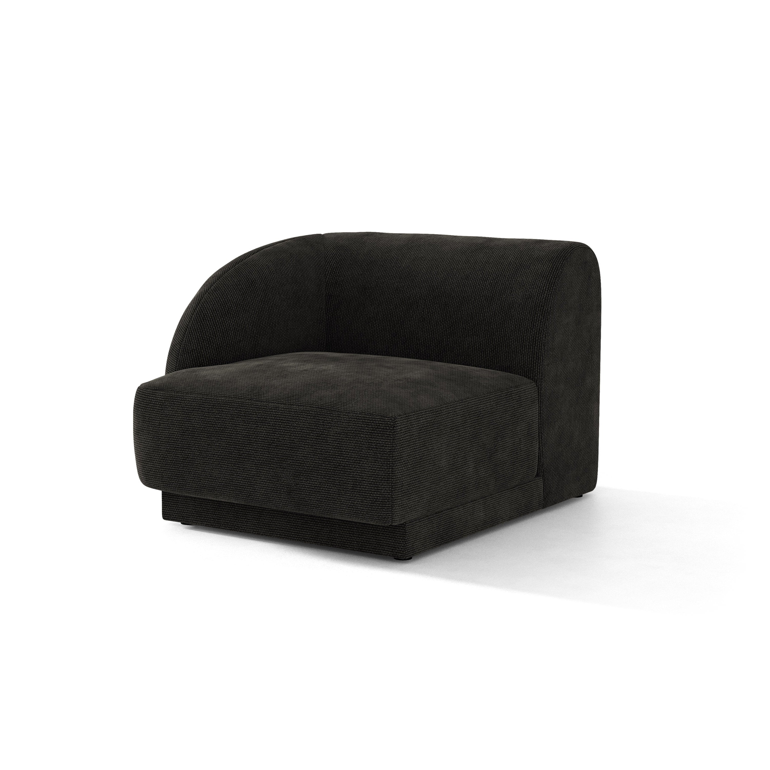 Sofa modułowa - moduł lewostronny MILEY czarny szenil do salonu