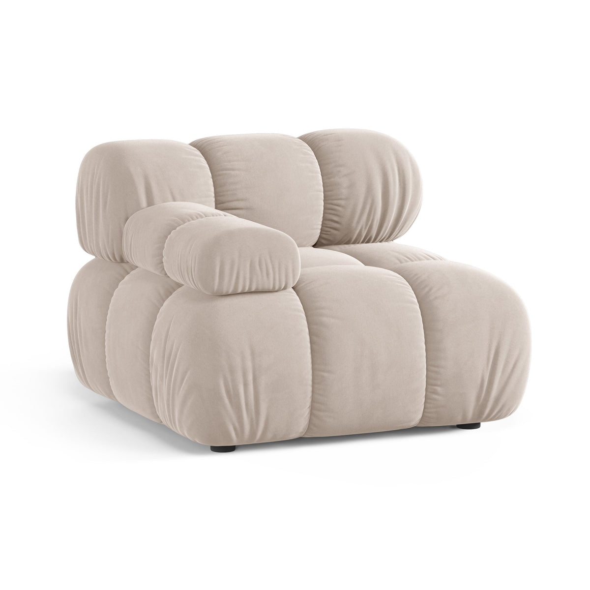 BELLIS Modular Sofa - Left-Arm Module in Light Beige Velvet