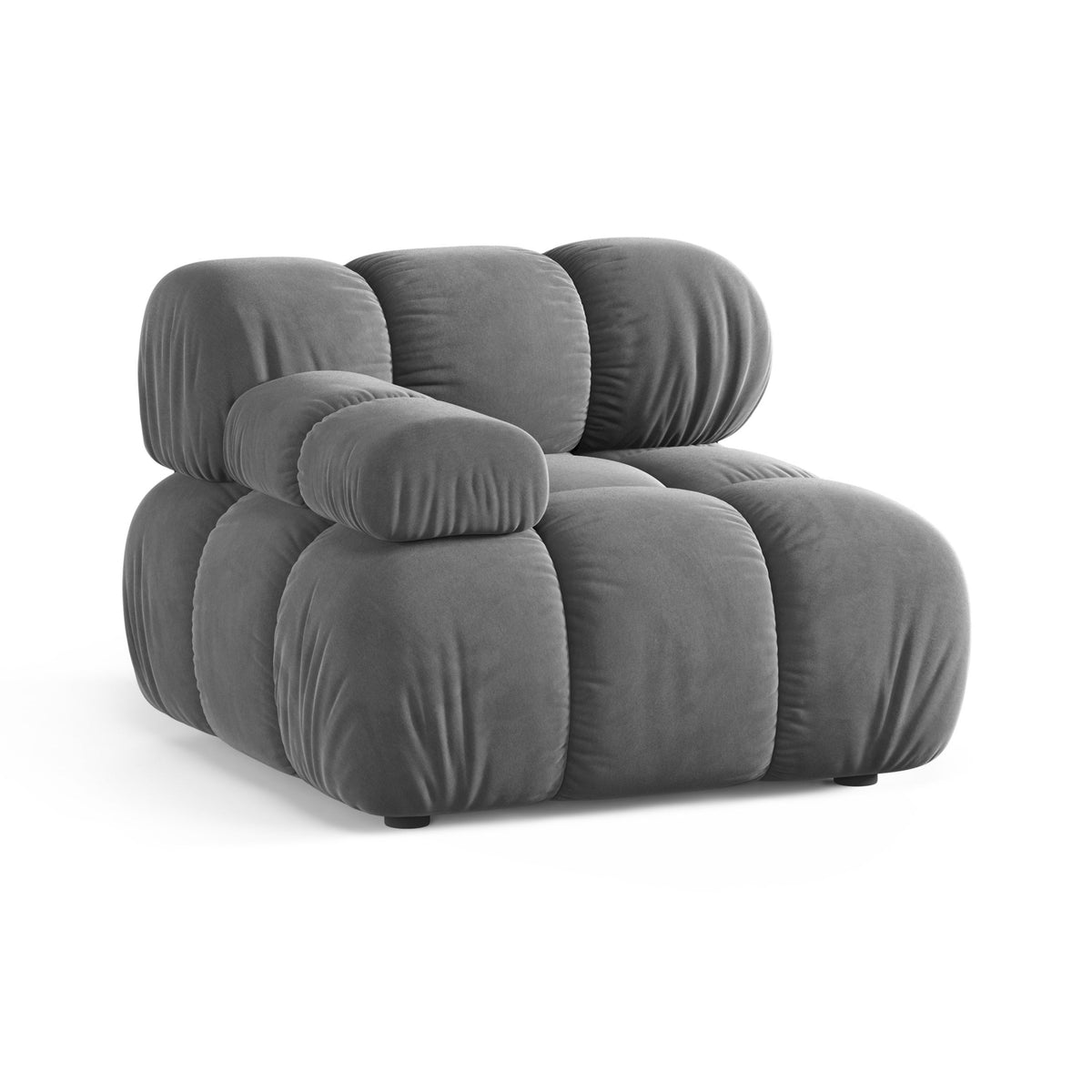 BELLIS Modular Sofa - Left-Arm Module in Gray Velvet